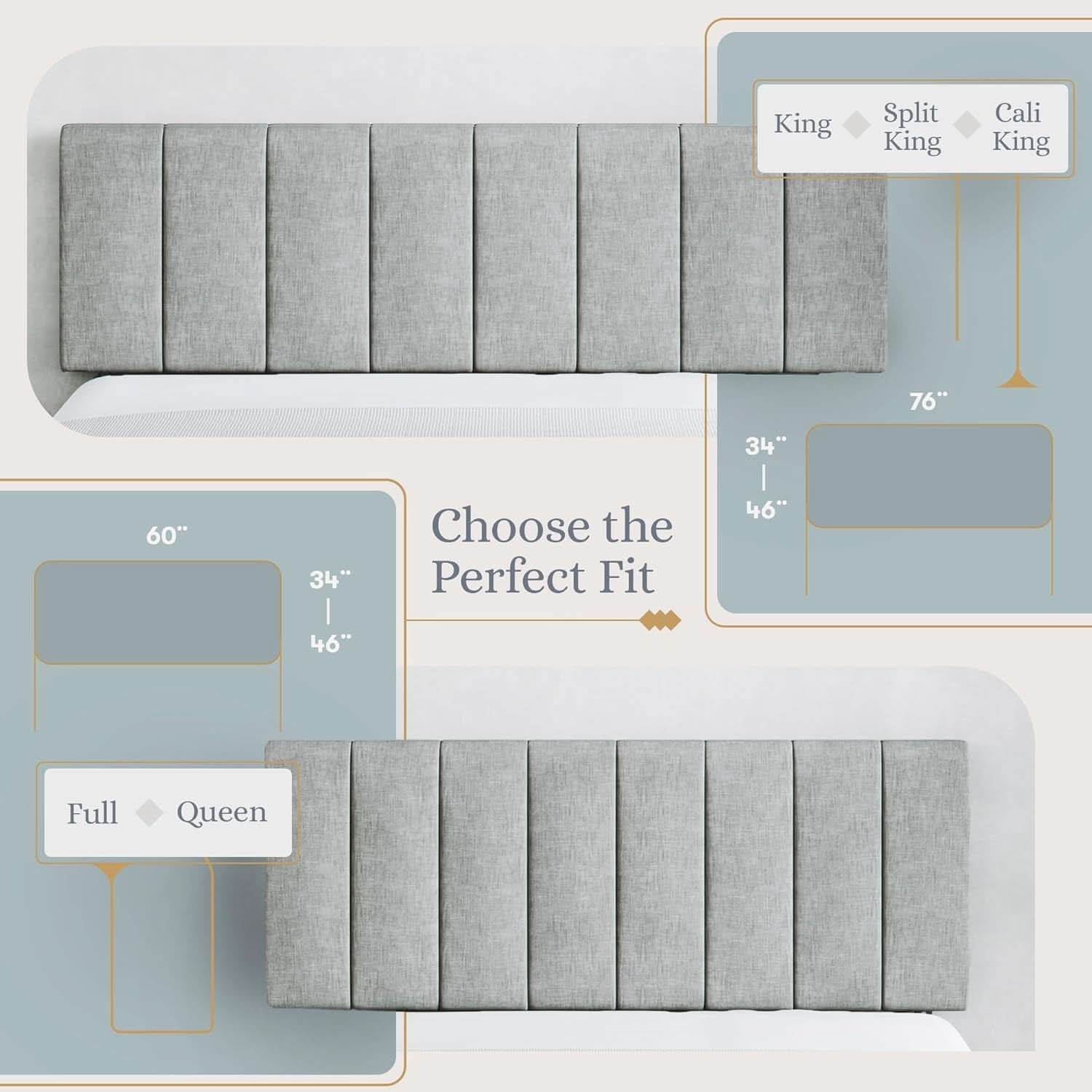 Elegant Vertical Channel Tufted Upholstered Headboard King