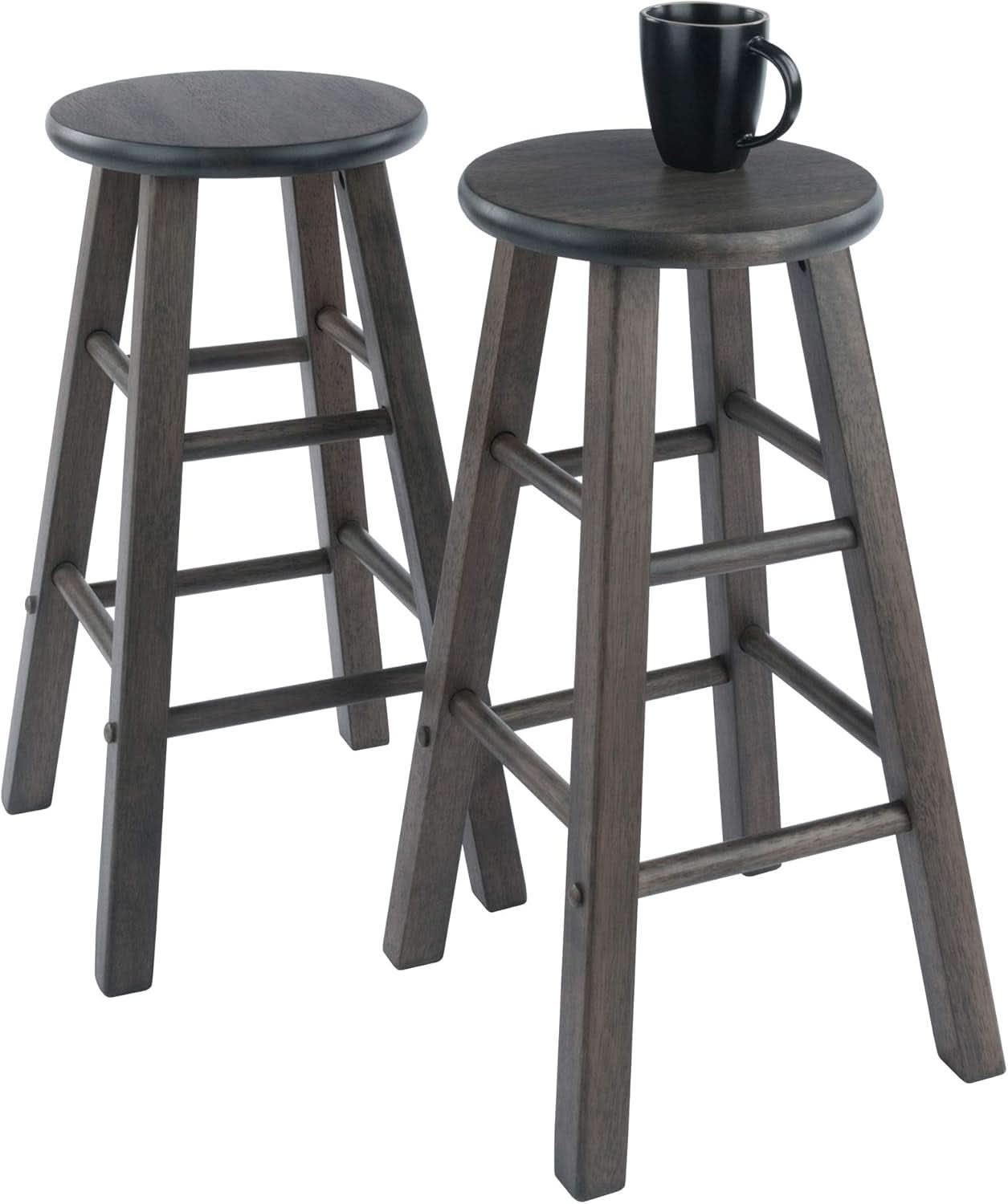Element 2 Piece 24In Counter Stool Set Oyster Gray