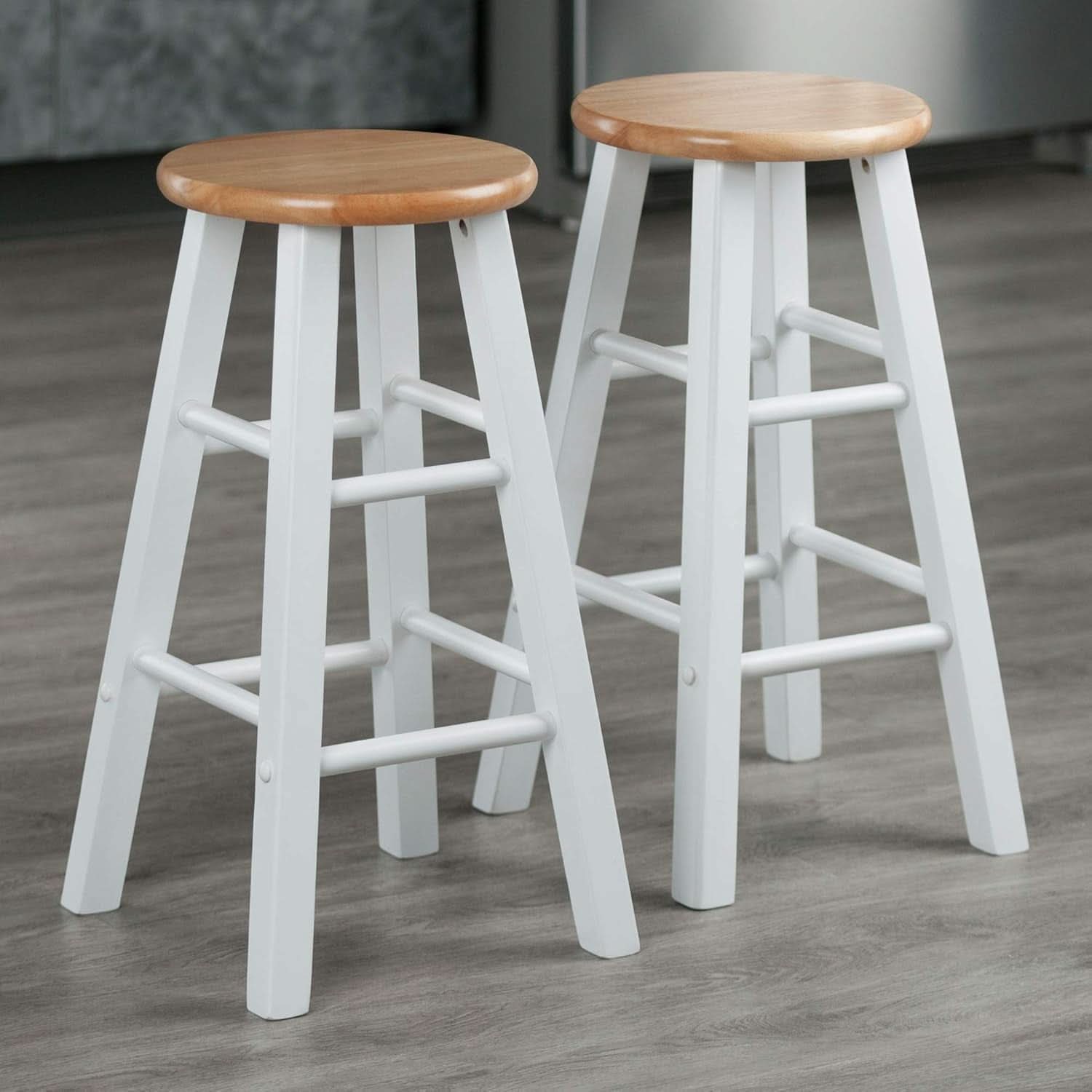 Element Counter Stools 24 Inch Natural White 2 Piece Set