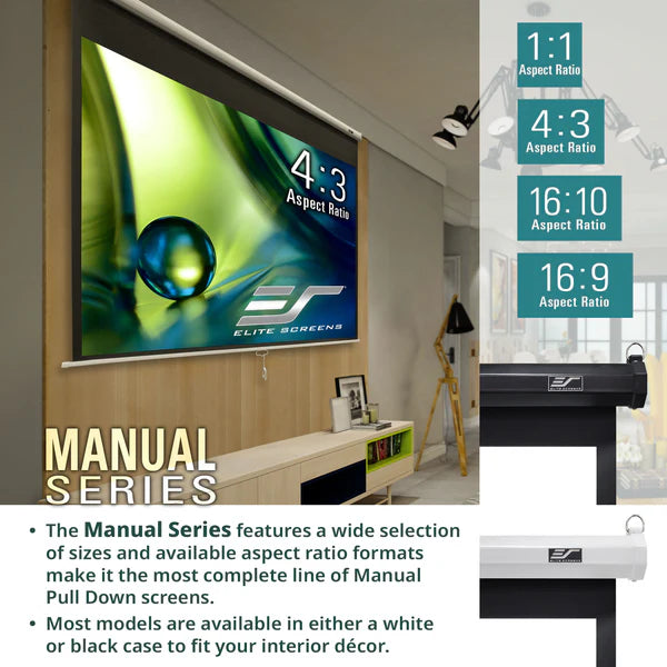 Elite Screens M106UWH Manual Series Projection Screen (52 x 92.4")