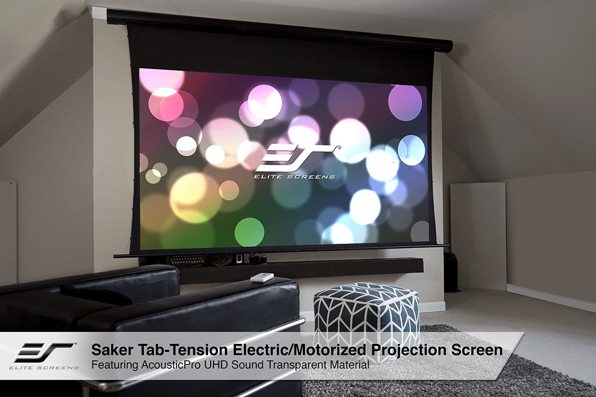 Elite Screens Saker Tab-Tension AcousticPro UHD Series Project Screen 135"