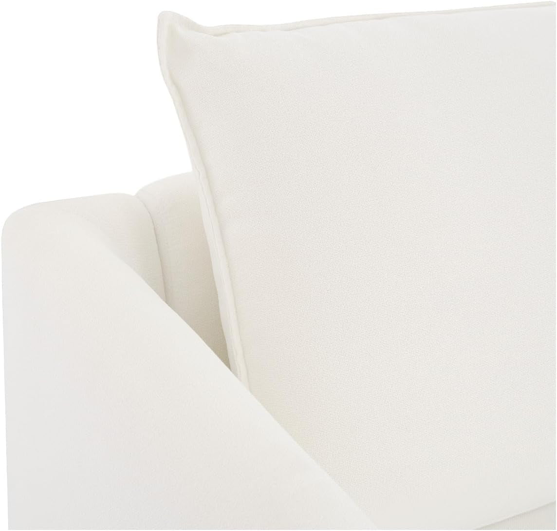 Elizabeth Modern Linen 3 Piece Living Room Set In White