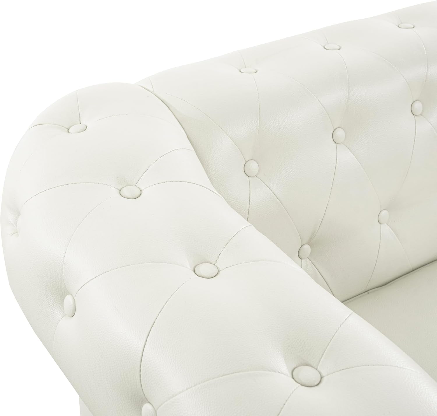 Emery Chesterfield 3 Piece Sofa Set Off White Tufted Design