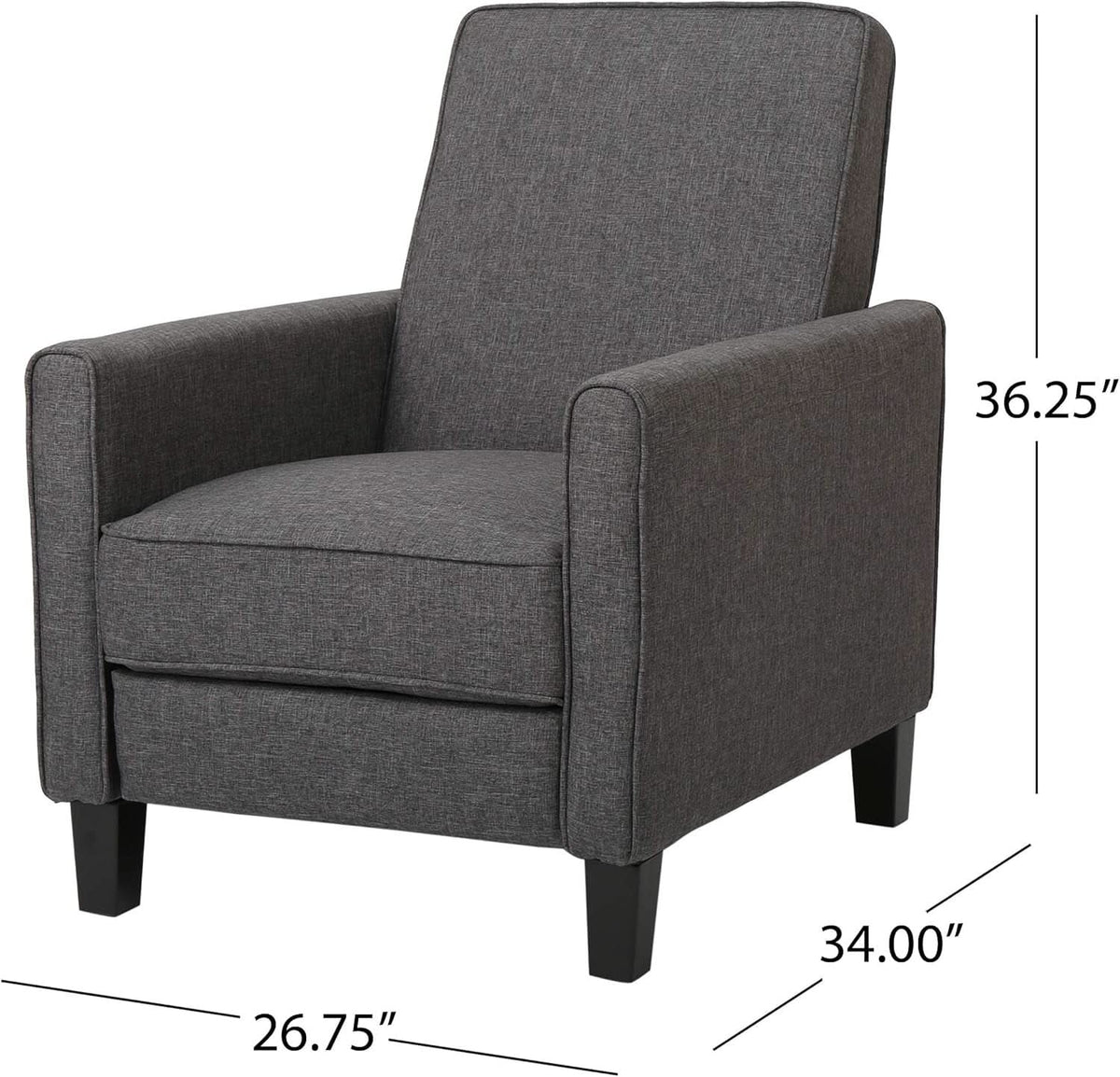 Emmie Fabric Recliner Set Of 2 In Smoke And Dark Brown