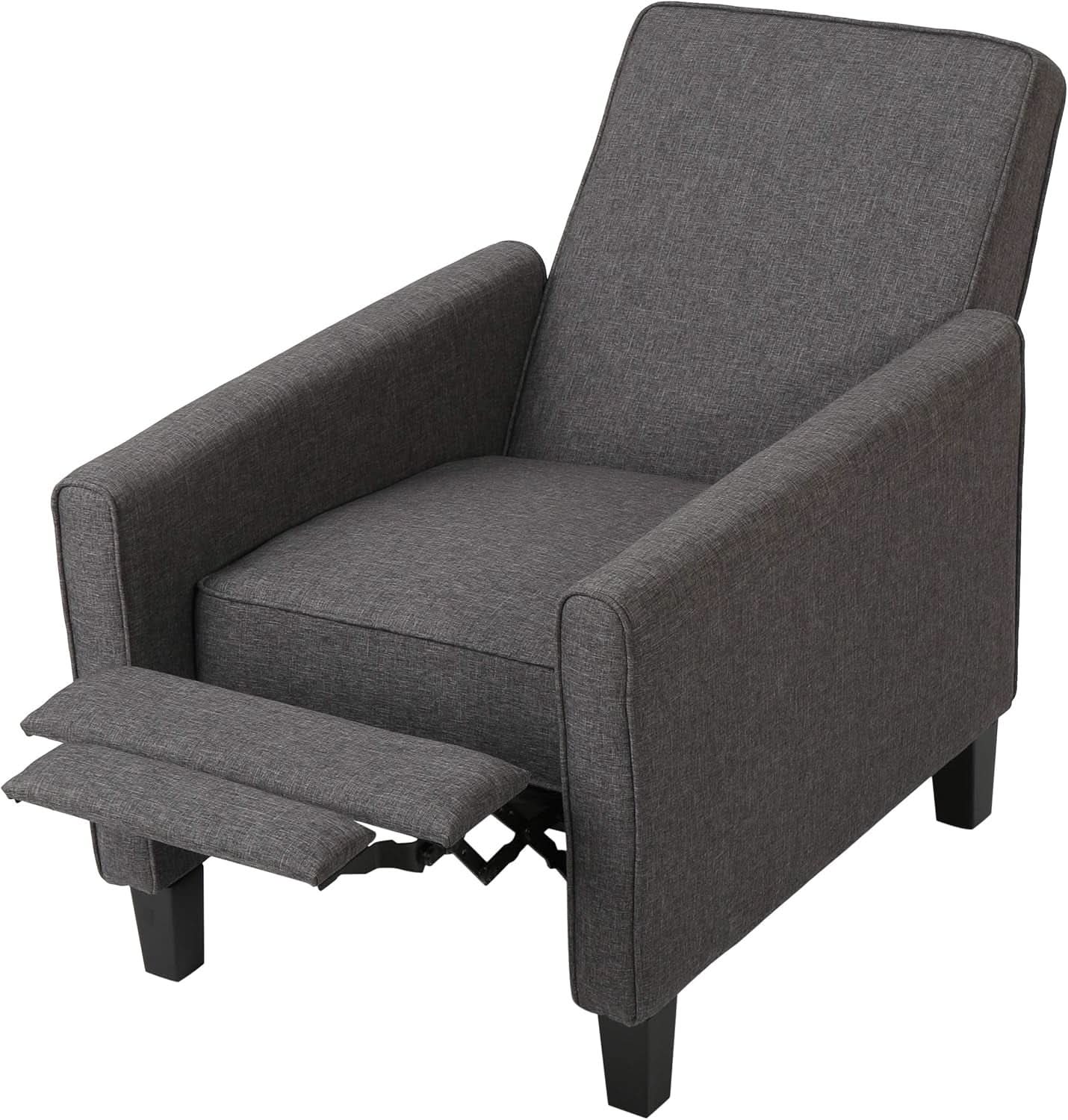 Emmie Fabric Recliner Set Of 2 In Smoke And Dark Brown