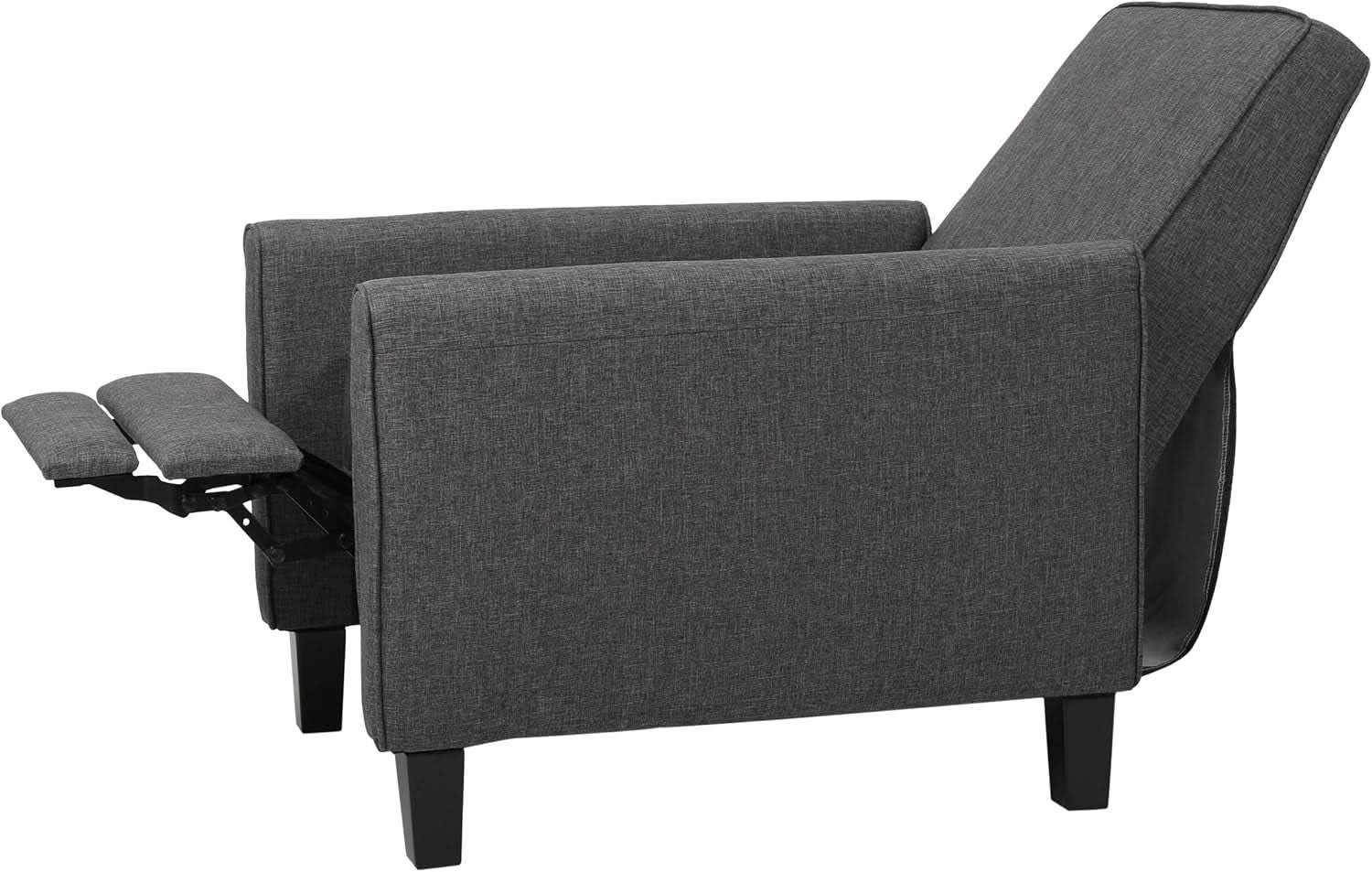 Emmie Fabric Recliner Set Of 2 In Smoke And Dark Brown