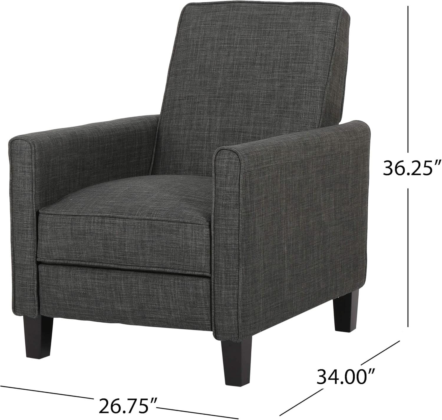 Emmie Fabric Recliner Set Of 2 Moss Gray Recliners