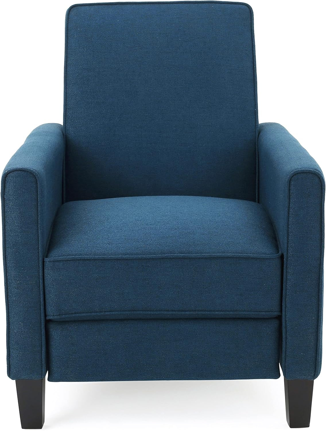 Emmie Navy Blue Fabric Recliner Set Of 2 Low Profile Chairs