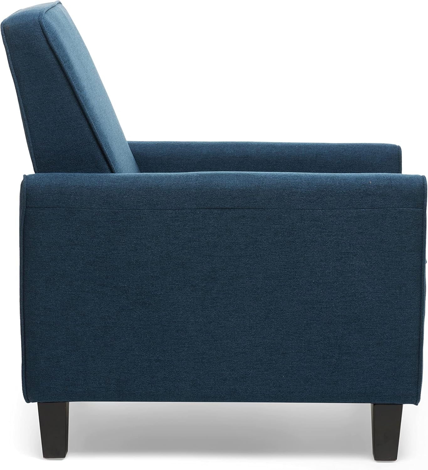 Emmie Navy Blue Fabric Recliner Set Of 2 Low Profile Chairs