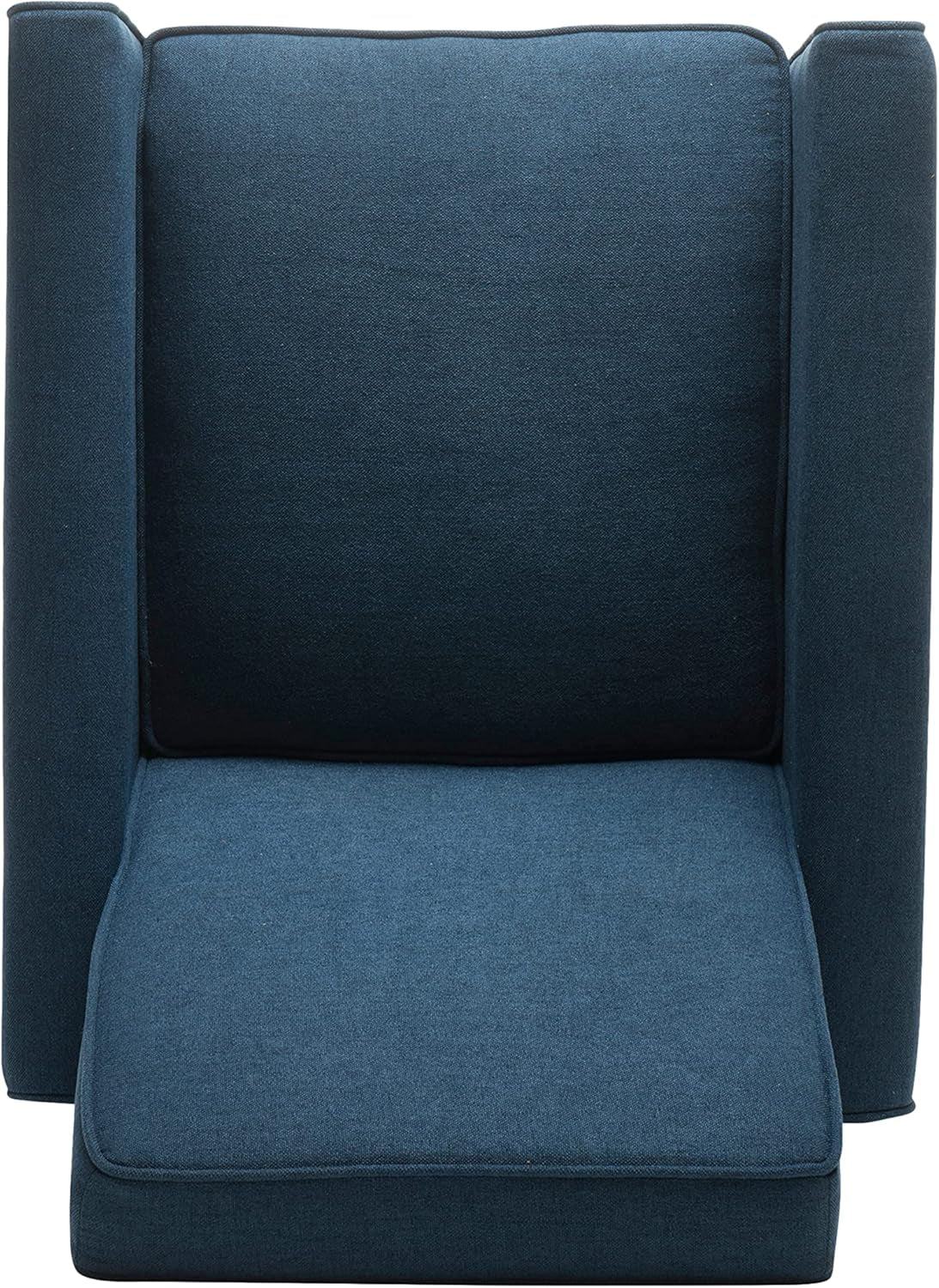 Emmie Navy Blue Fabric Recliner Set Of 2 Low Profile Chairs
