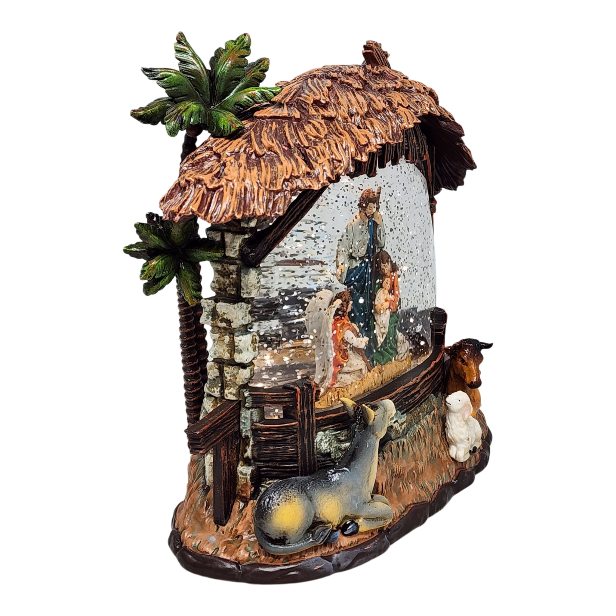 Enchanted Lighted Spinning Nativity Waterglobe