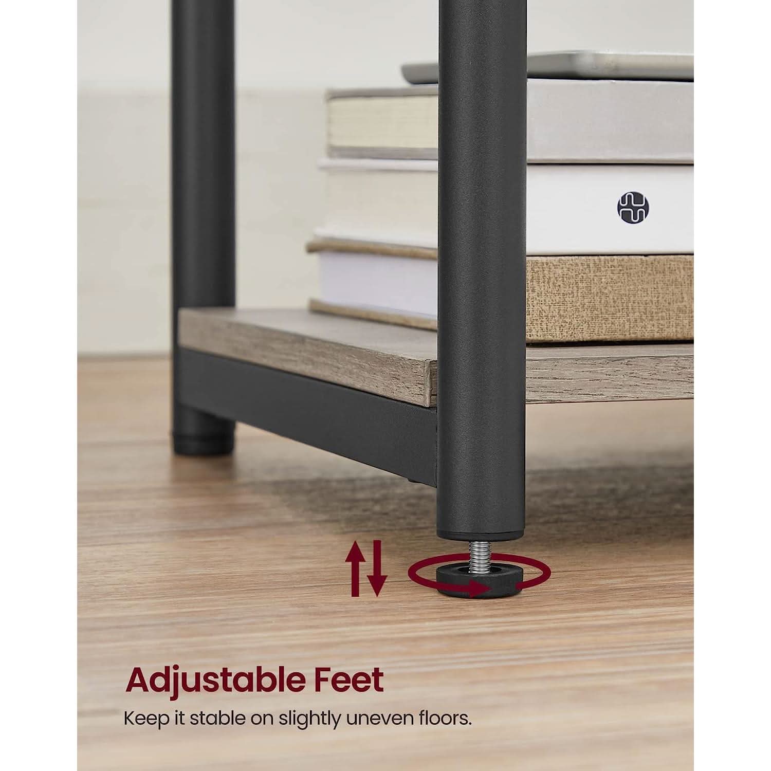 End Table With 3 Tier Charging Station USB And AC Outlets