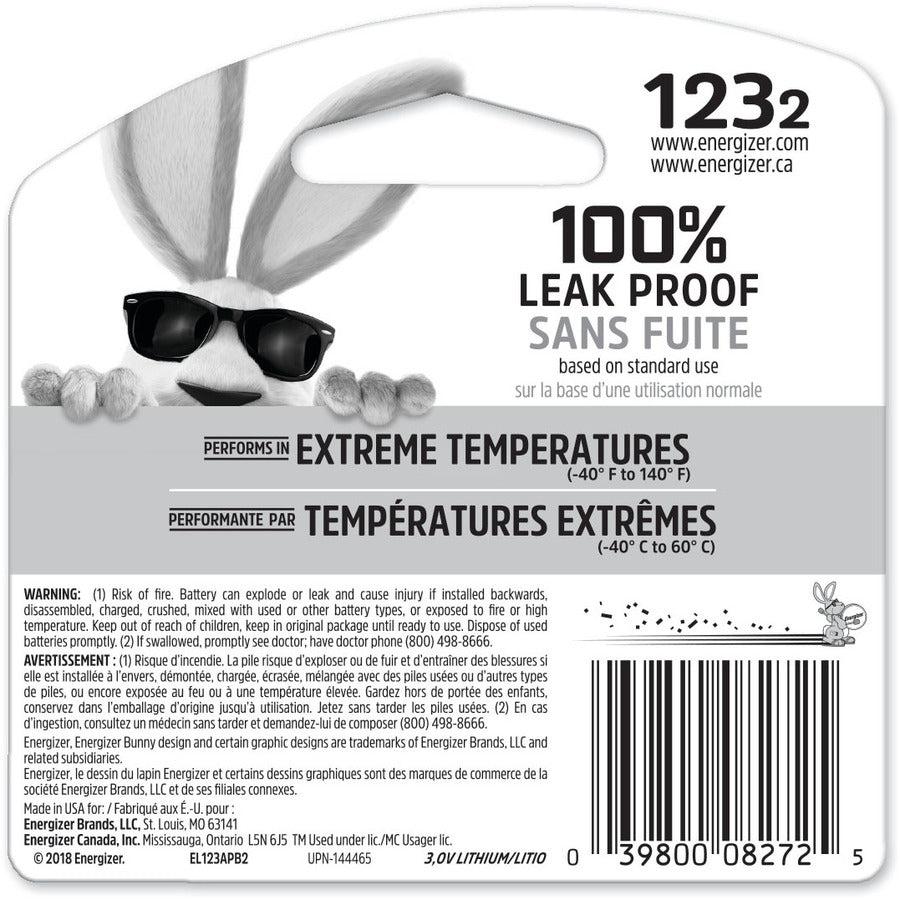 Energizer 123 Batteries, 2 Pack