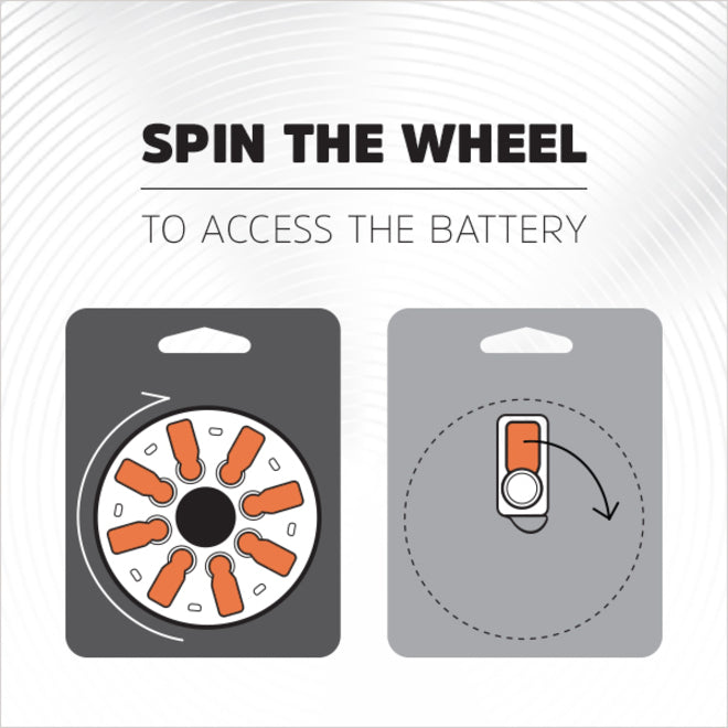 Energizer Ez Turn & Lock Size 13, 8-Pack, Orange