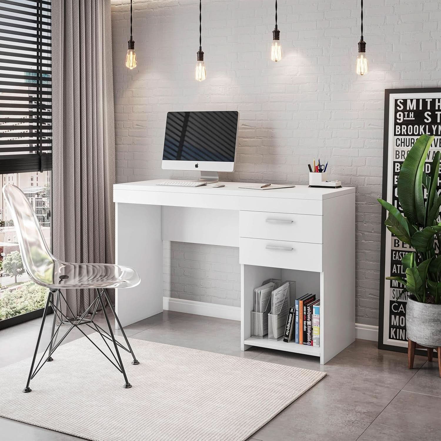 Engineered Wood Writing Desk with Ample Storage Space
