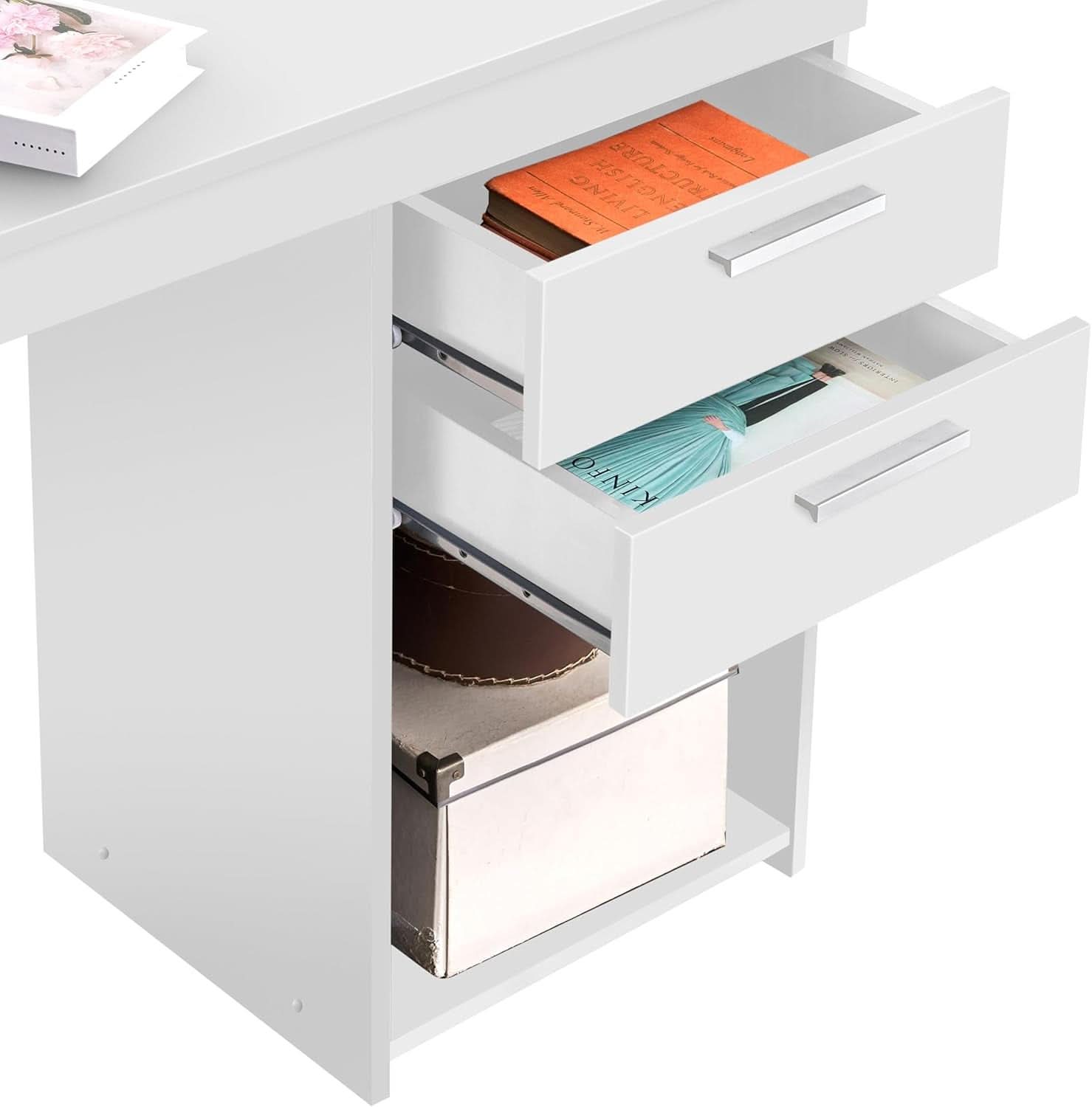 Engineered Wood Writing Desk with Ample Storage Space