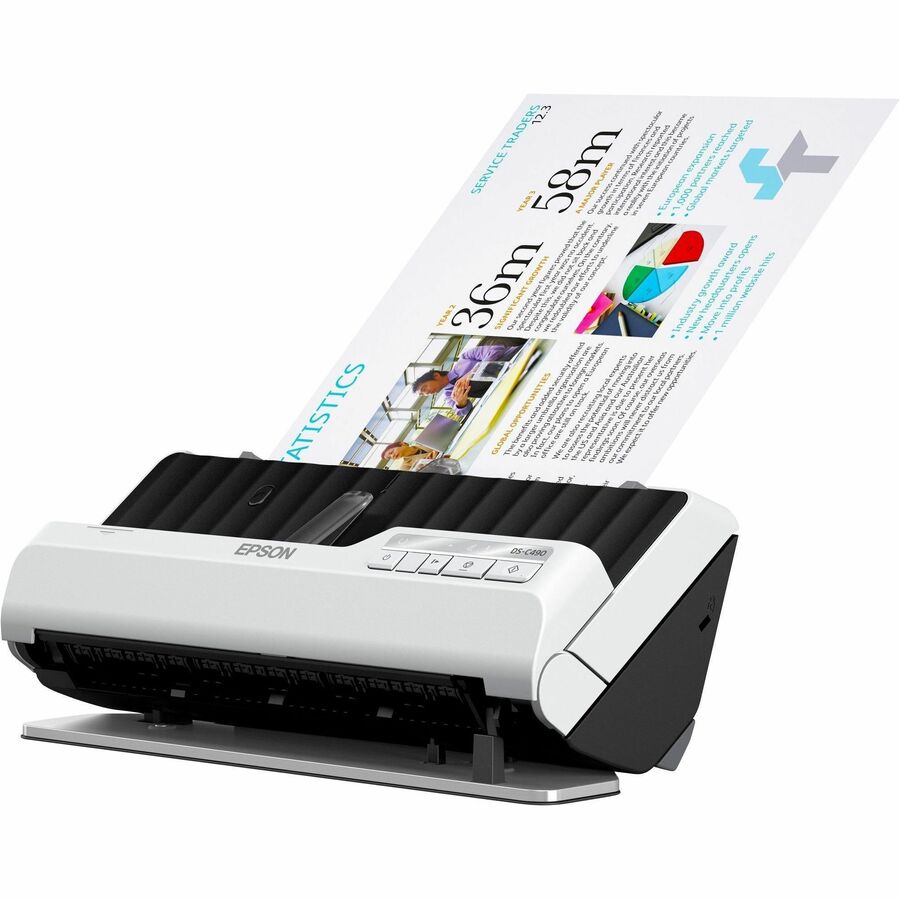 Epson DS-C490 Sheetfed Scanner - 600 dpi Optical - 10-bit Color - 40 ppm (Mono) - 40 ppm