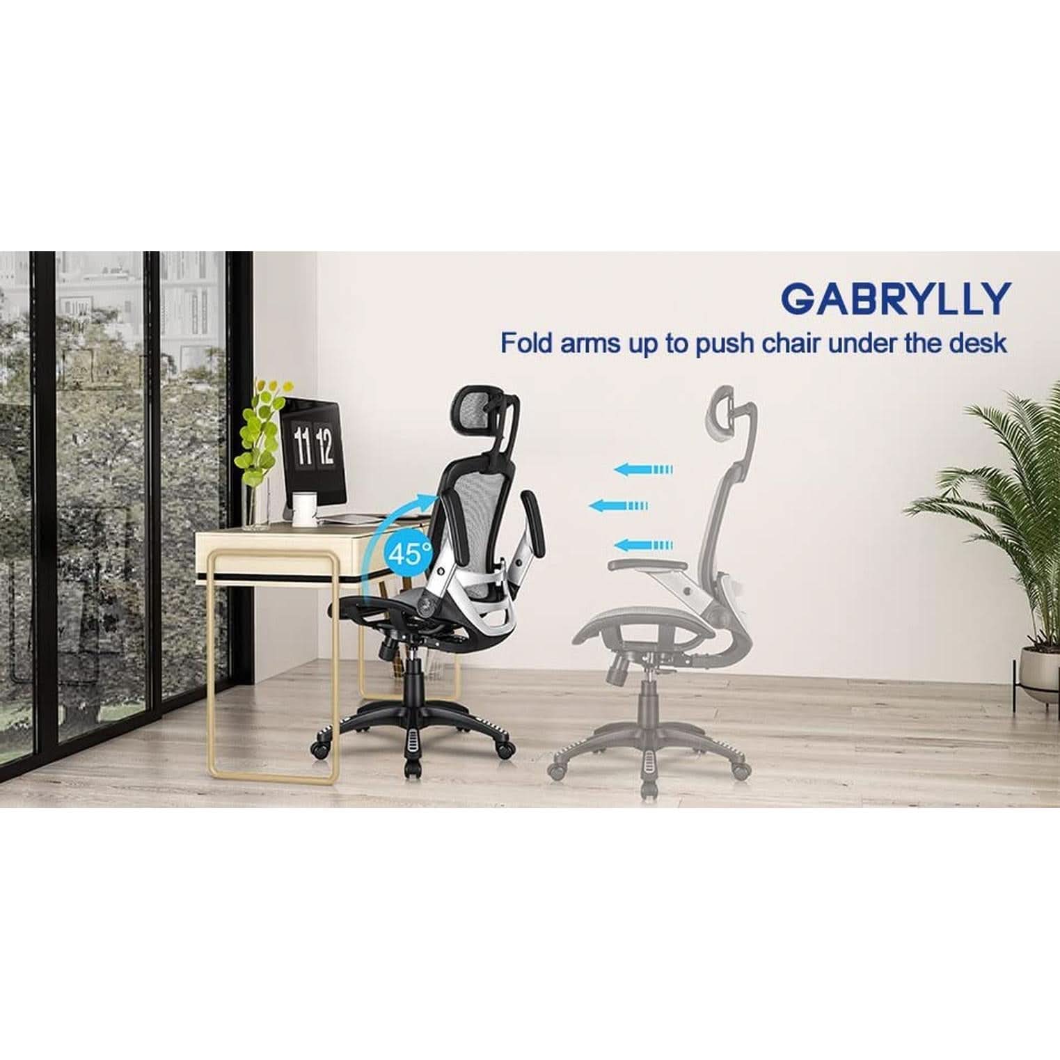 Ergonomic Adjustable High Back Mesh Office Chair Grey
