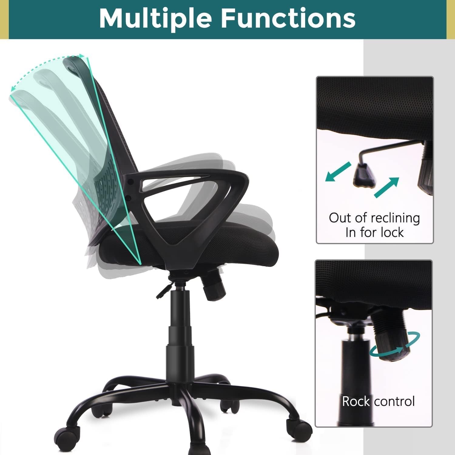 Ergonomic Adjustable Mesh Office Chair for Home Office