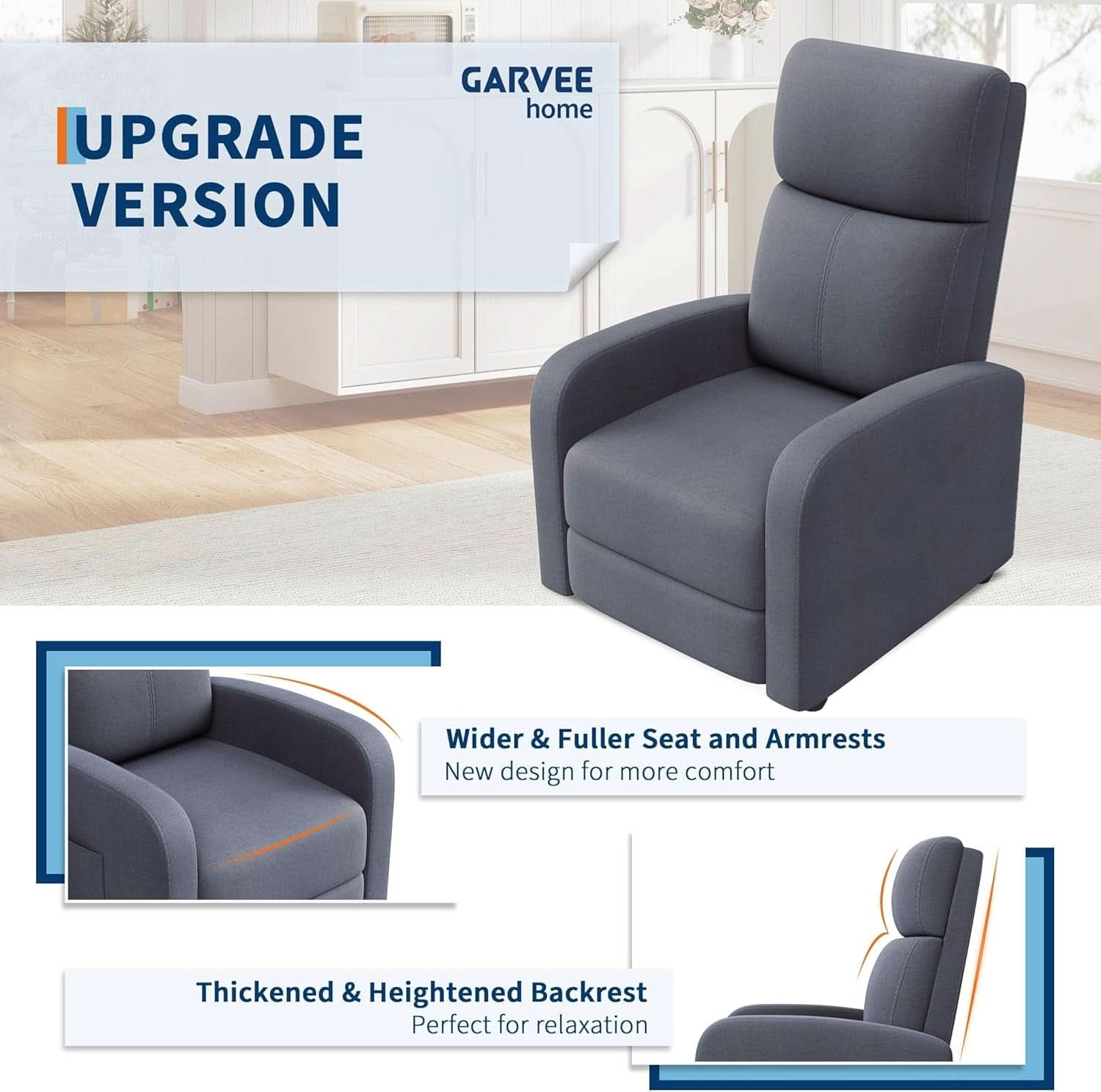 Ergonomic Adjustable Recliner Chair With Tall Back