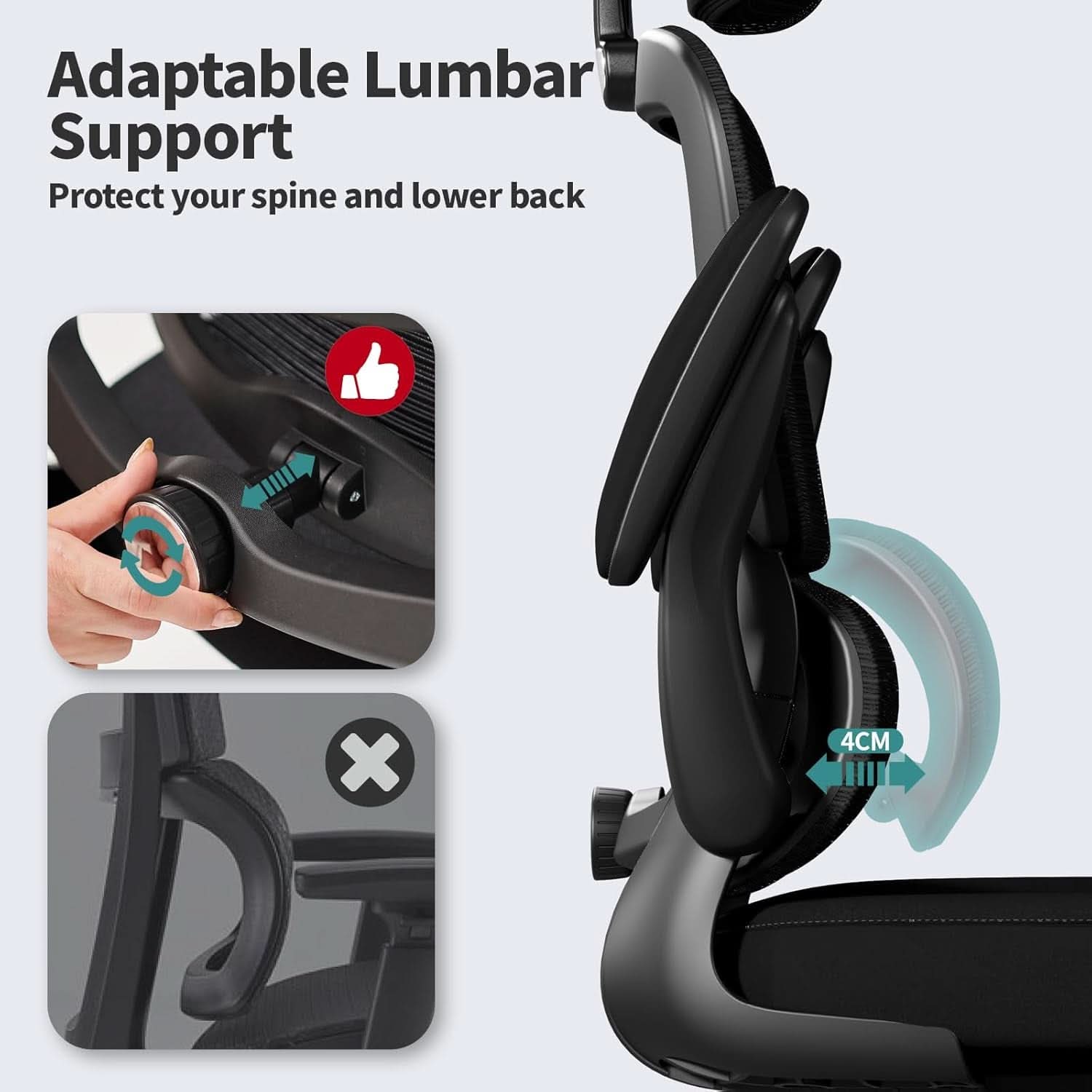 Ergonomic Black Office Chair High Back With Wheels
