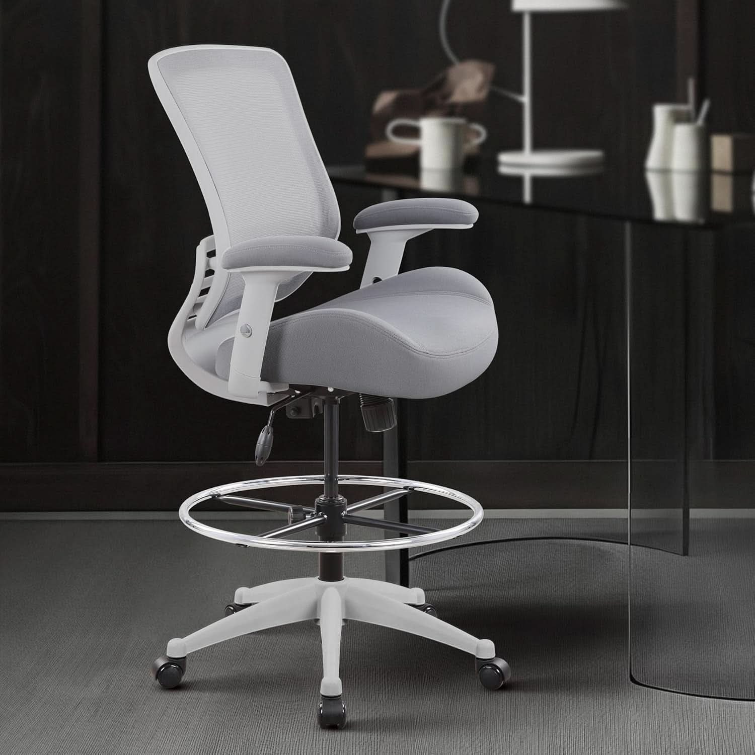 Ergonomic Drafting Chair 400Lb Capacity With Adjustable Foot Ring