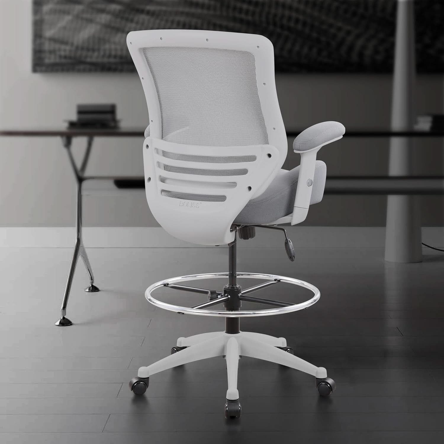 Ergonomic Drafting Chair 400Lb Capacity With Adjustable Foot Ring
