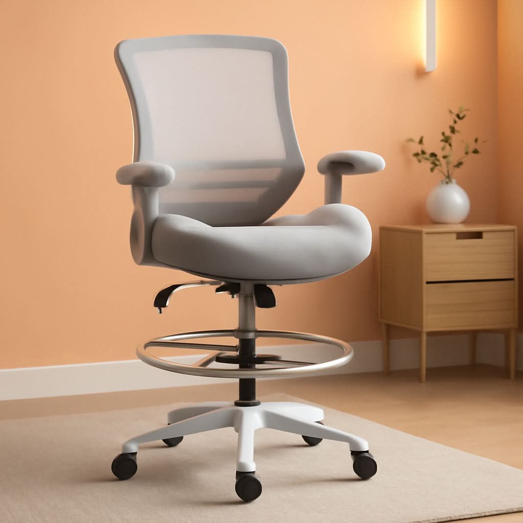 Ergonomic Drafting Chair 400Lb Capacity With Adjustable Foot Ring