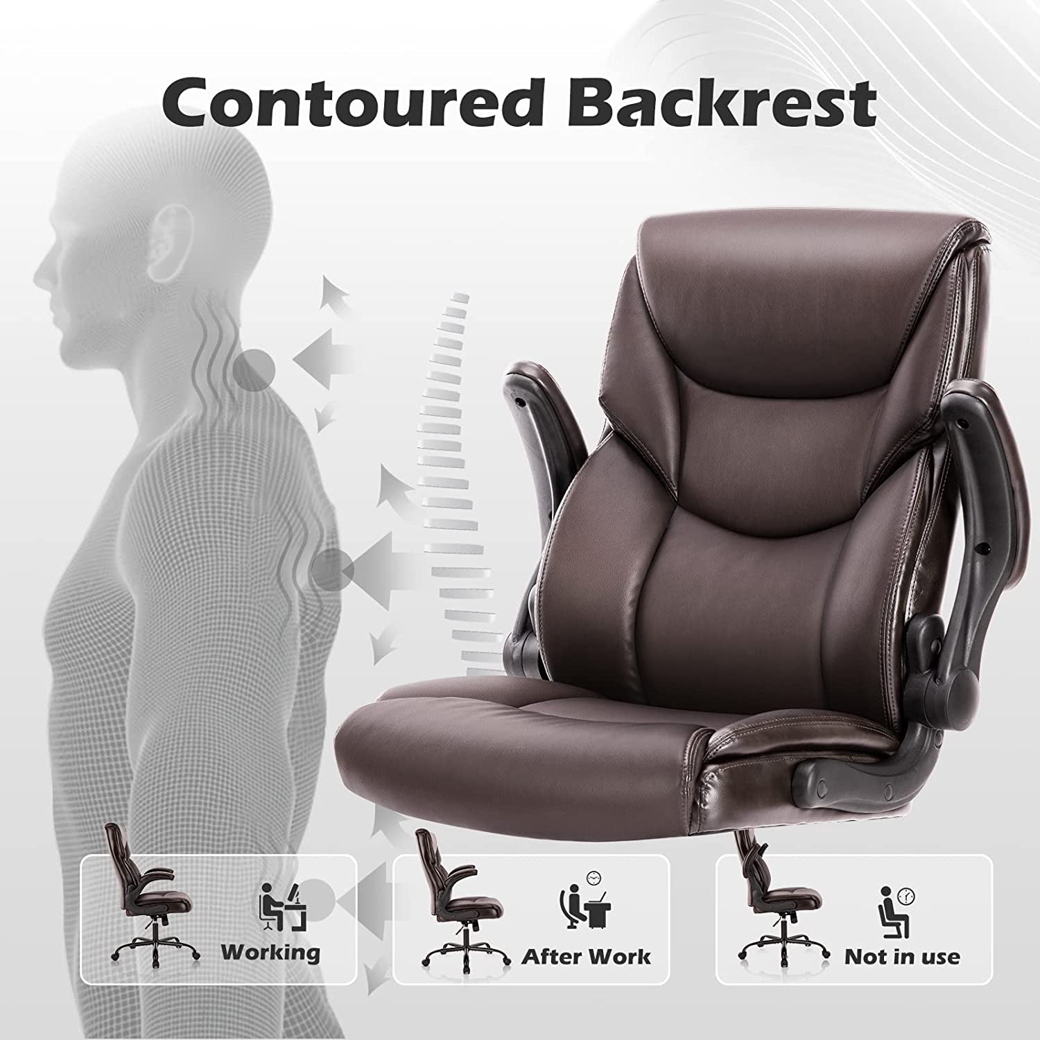 Ergonomic Executive Chair High Back Bonded Leather