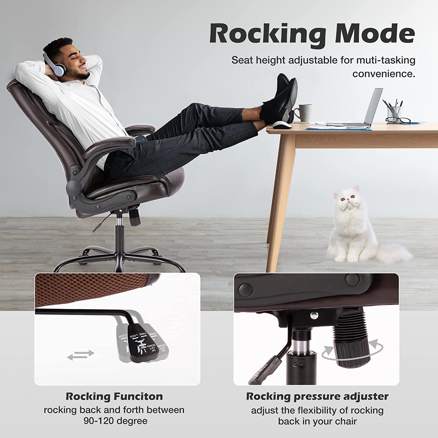 Ergonomic Executive Chair High Back Bonded Leather