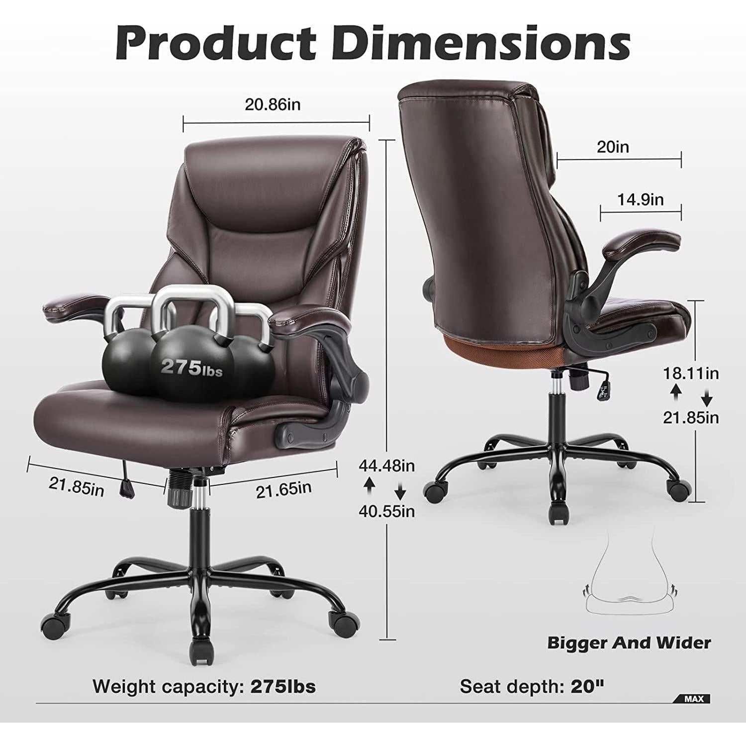 Ergonomic Executive Chair High Back Bonded Leather