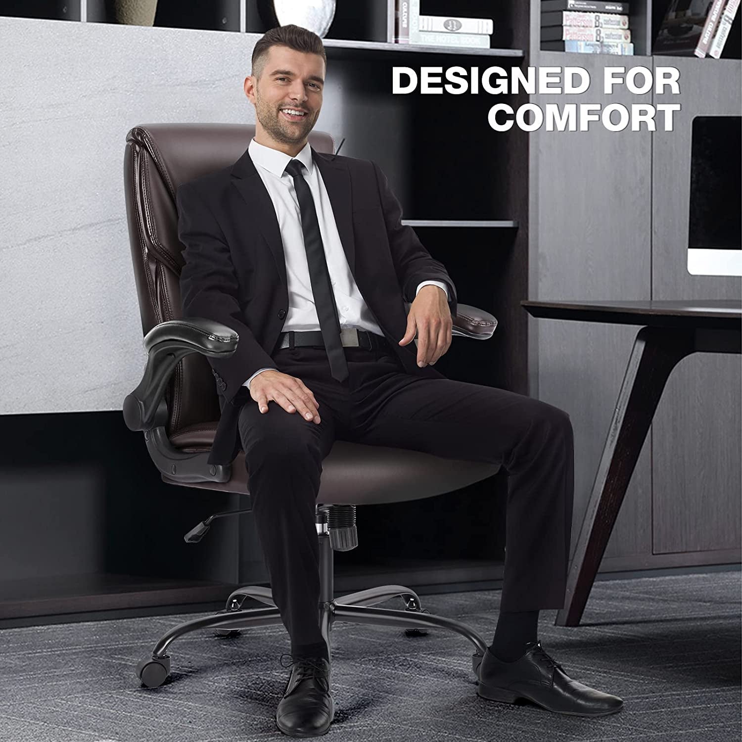 Ergonomic Executive Chair High Back Bonded Leather
