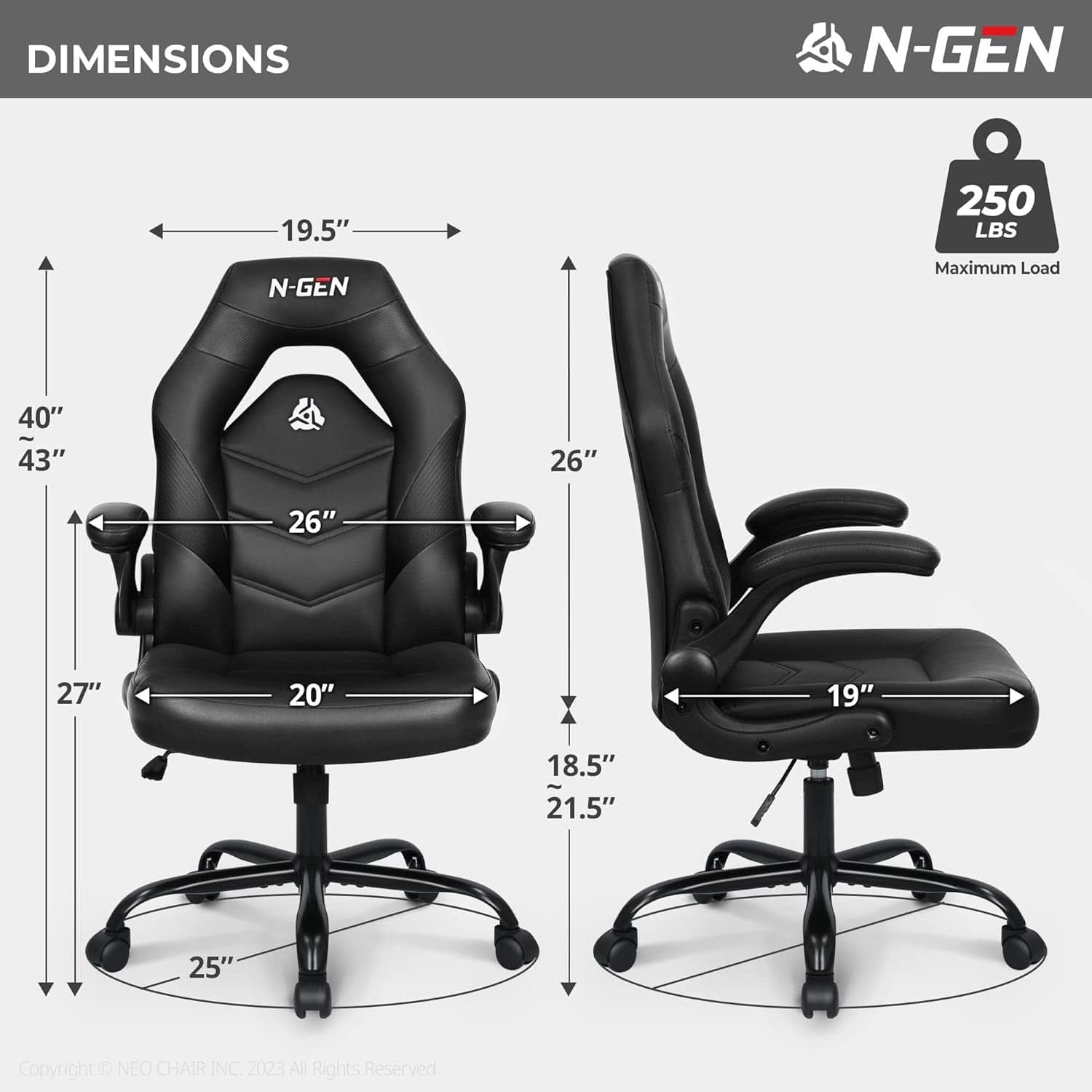 Ergonomic Gaming Chair Black With Premium Lumbar Support