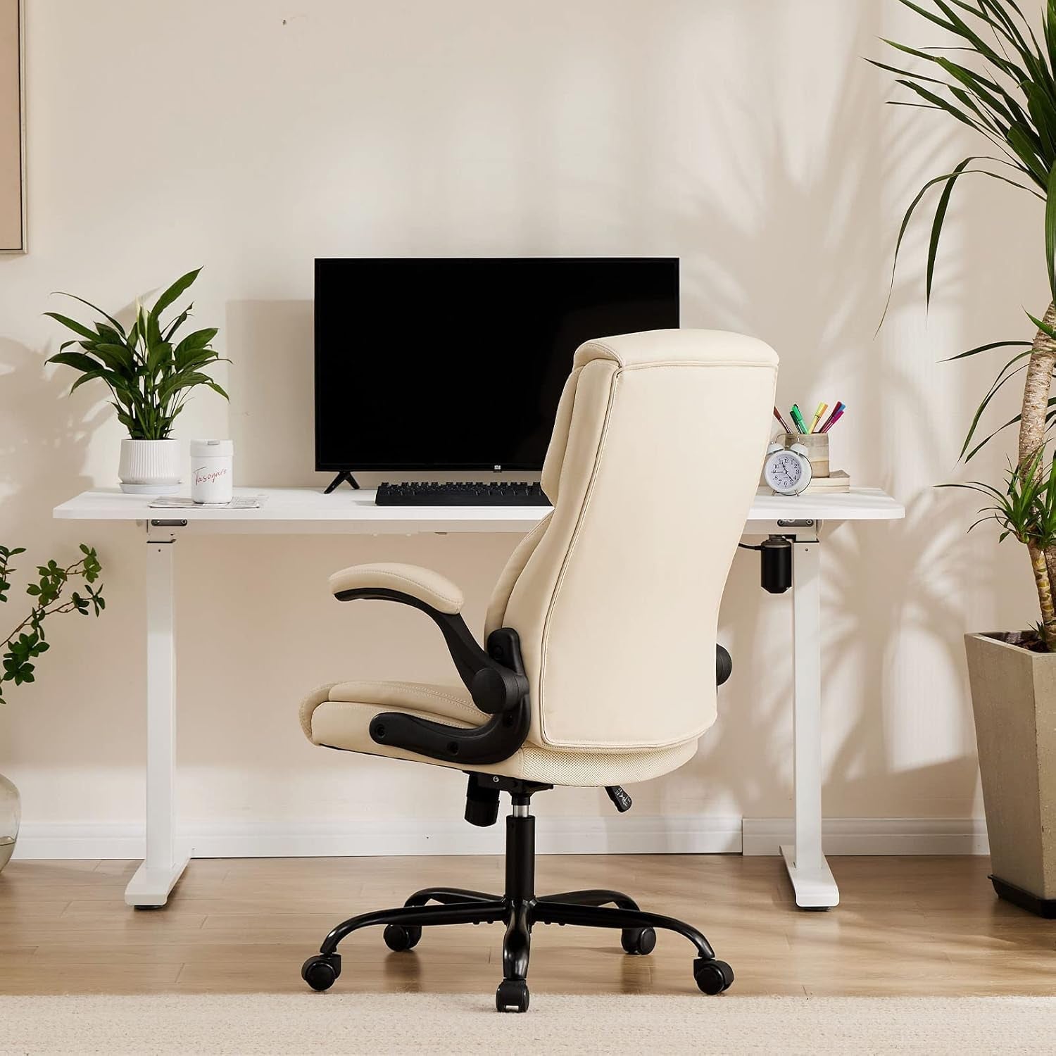Ergonomic Gaming Chair With Flip Up Arms And PU Leather