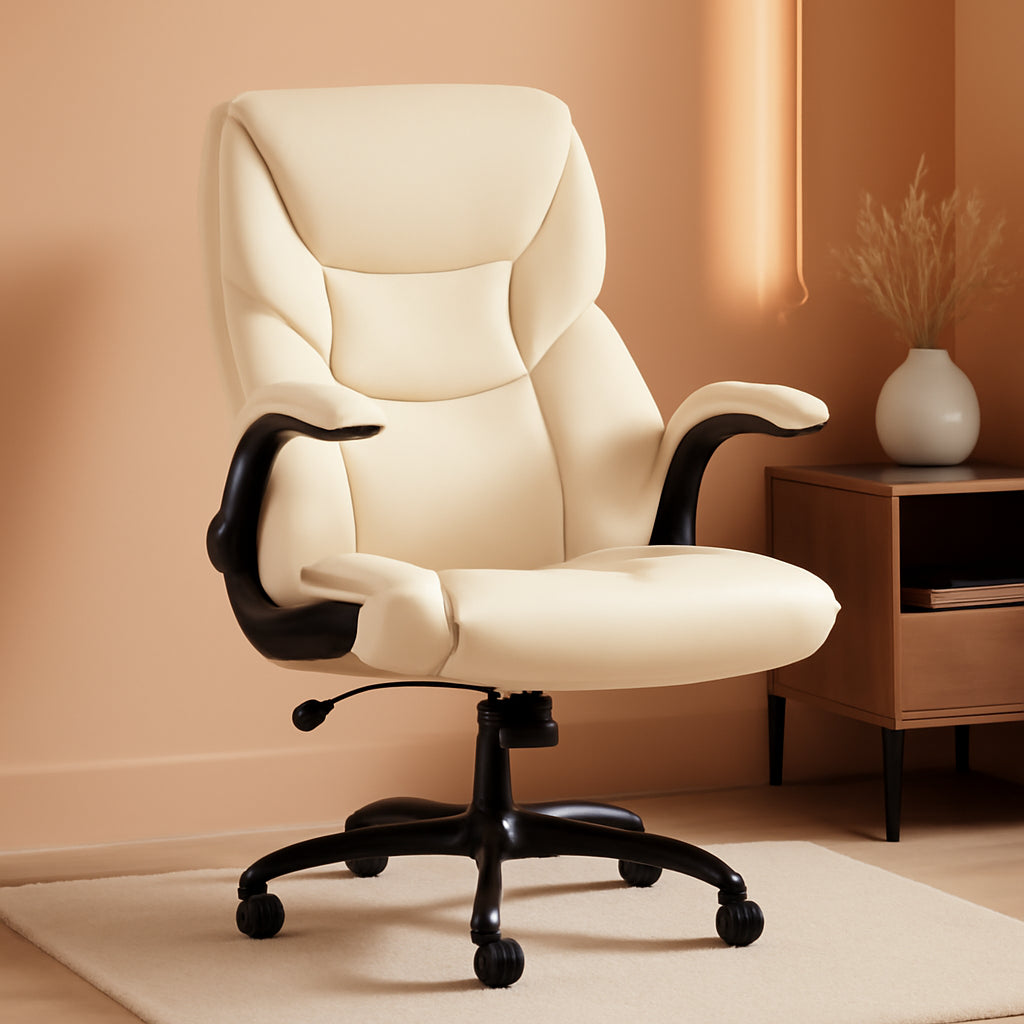 Ergonomic Gaming Chair With Flip Up Arms And PU Leather