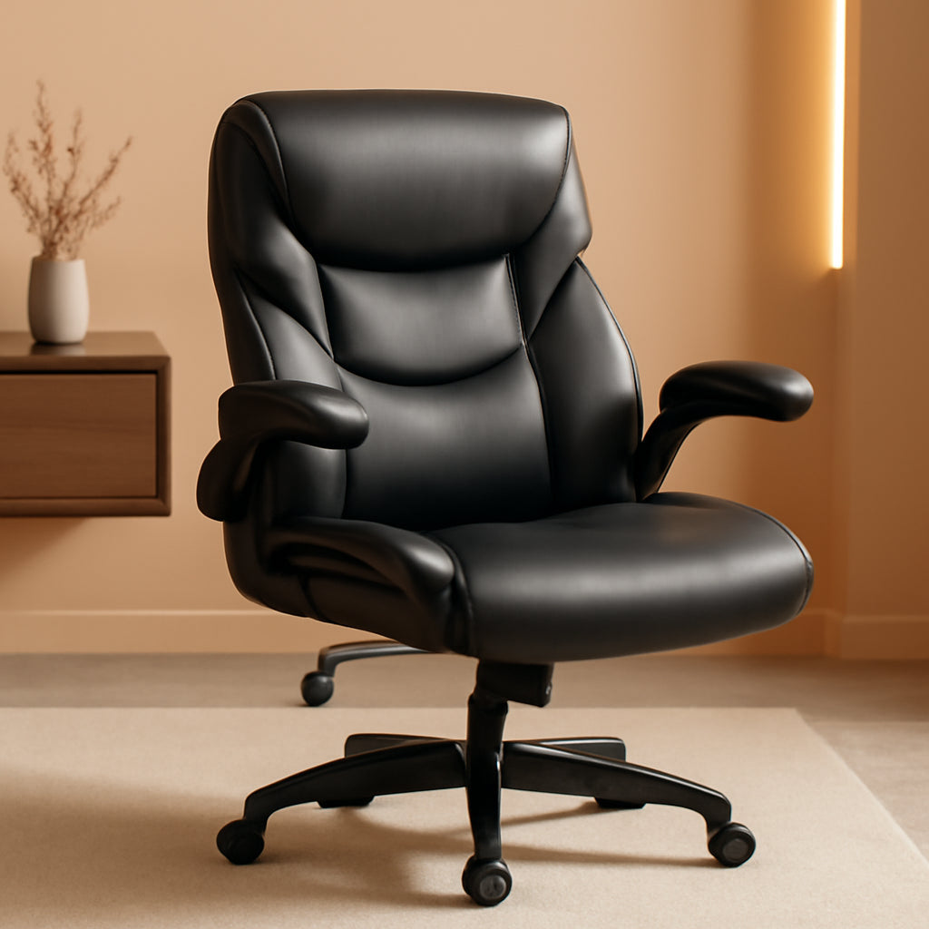 Ergonomic Gaming Chair With Flip Up Arms PU Leather