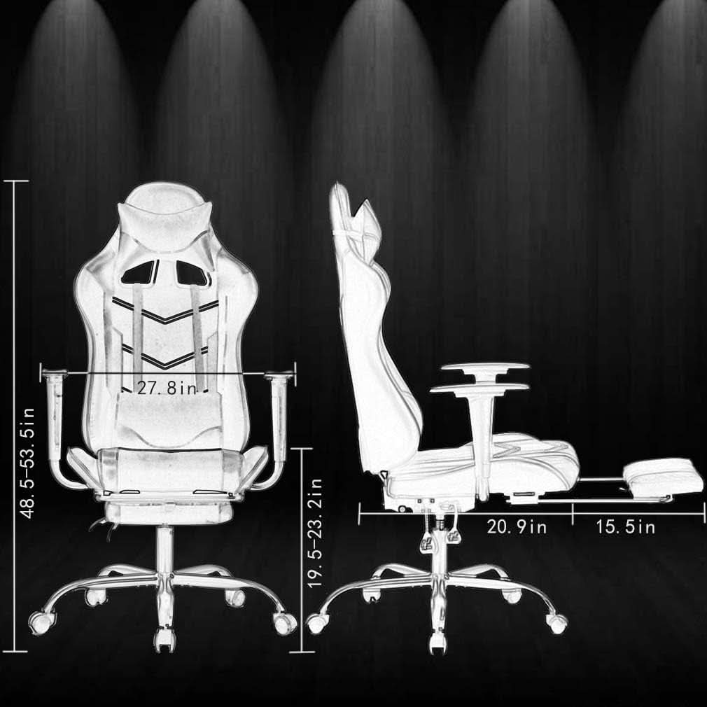 Ergonomic Gaming Chair With Footrest And Lumbar Support Red