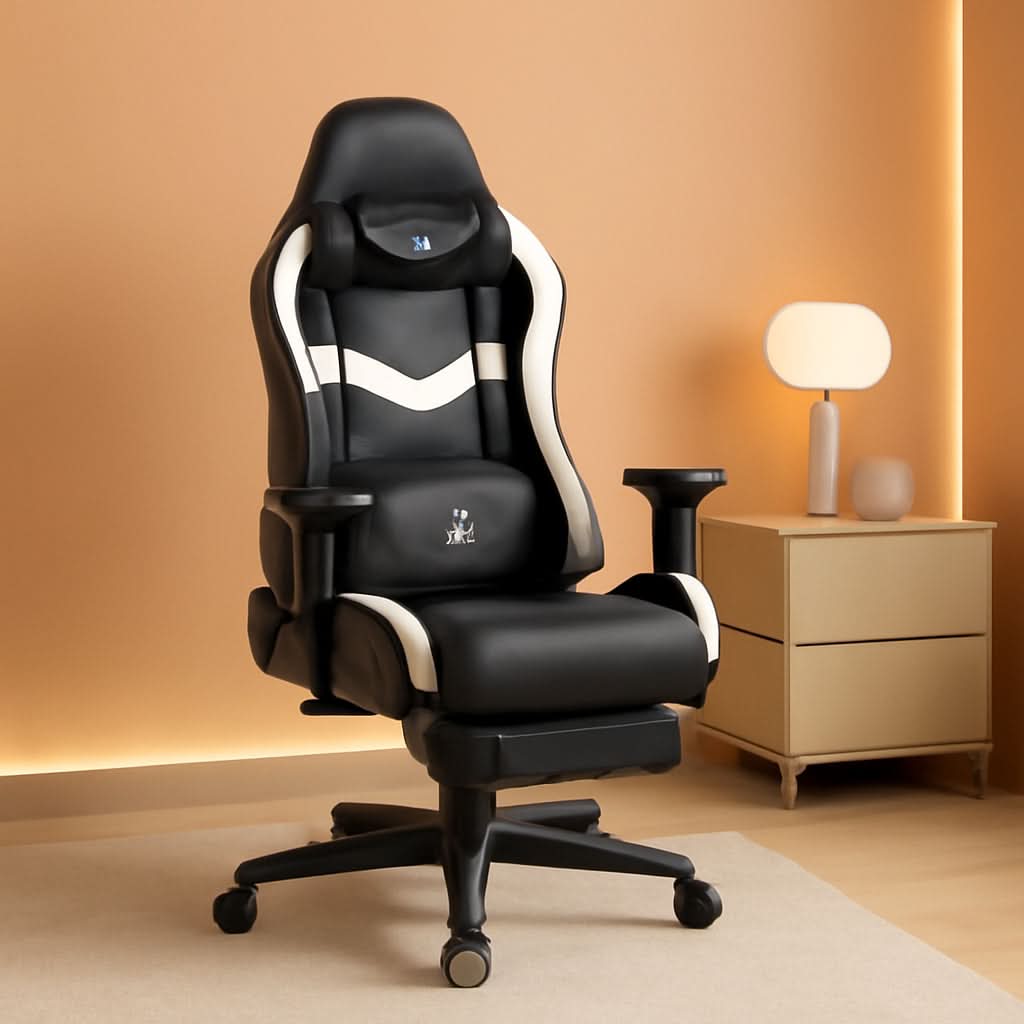 Ergonomic Gaming Chair With Massage And Footrest Comfort