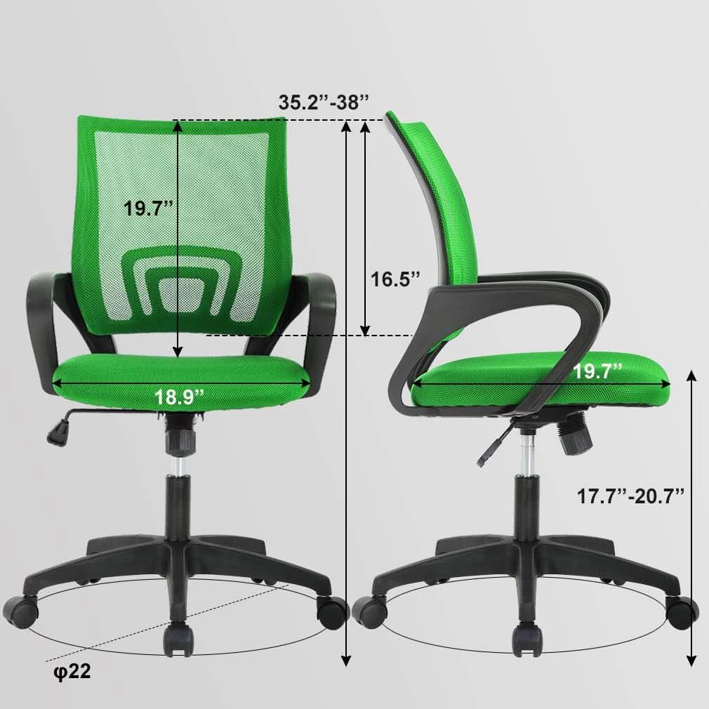 Ergonomic Green Mesh Office Chair With Lumbar Support