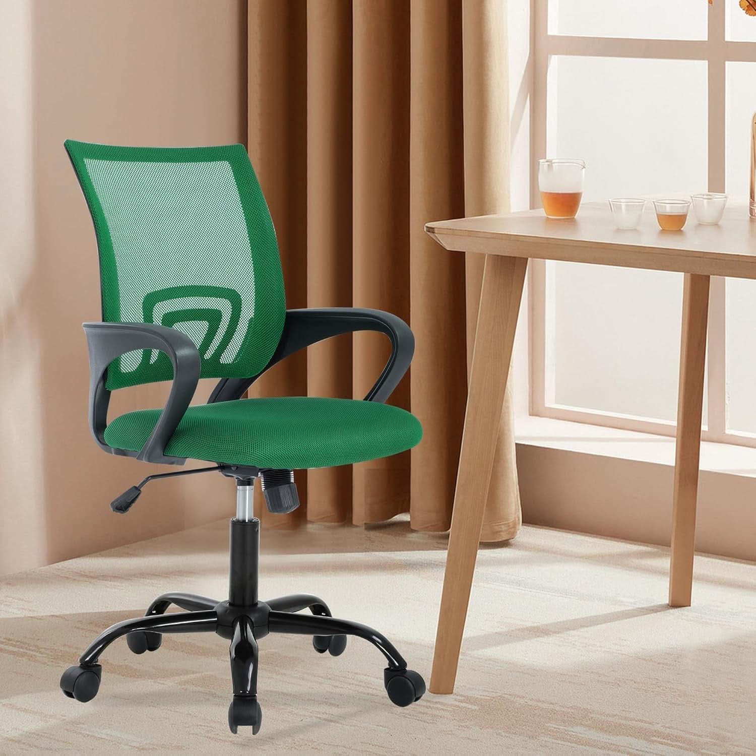 Ergonomic Green Office Chair With Adjustable Lumbar Support