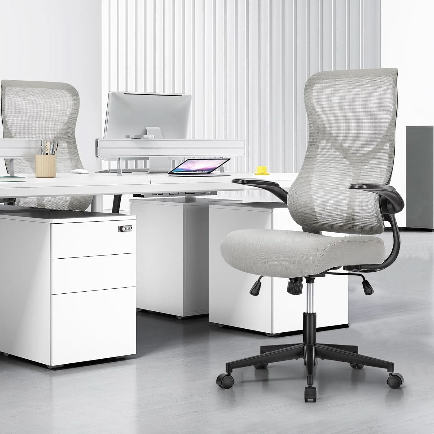 Ergonomic High Back Mesh Office Chair With Lumbar Grey