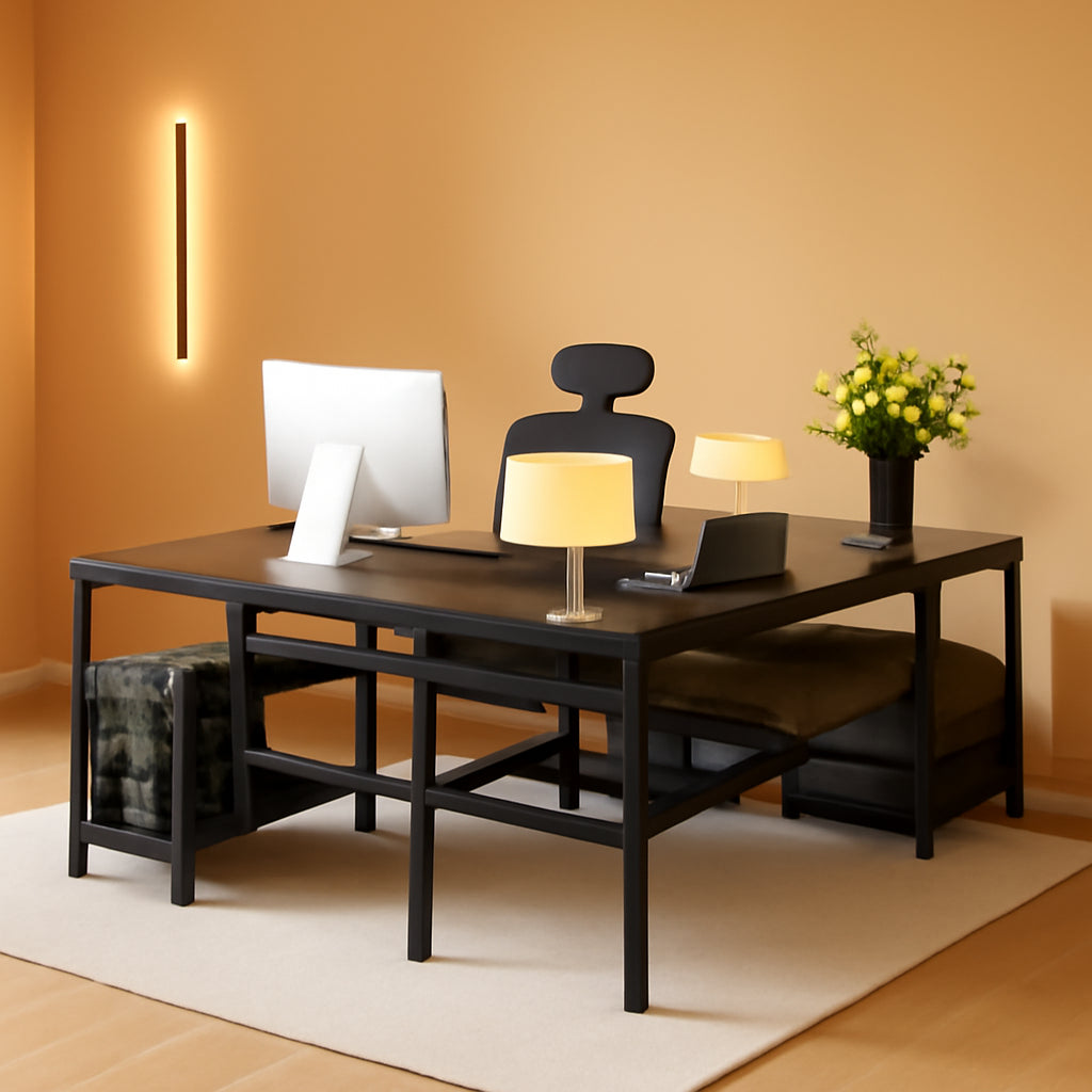 Ergonomic L-Shaped Home Office Desk with Built-in USB Ports and Power Outlets
