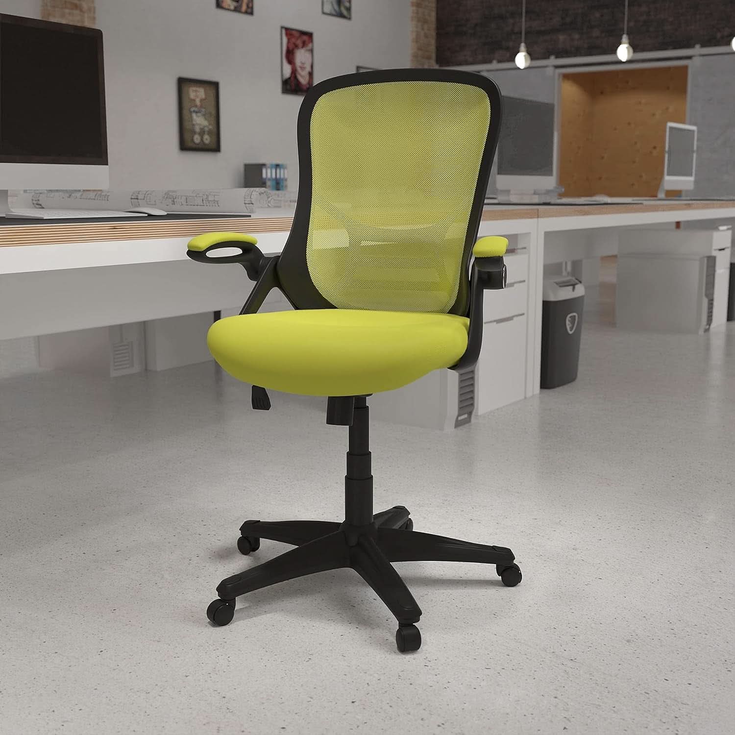 Ergonomic Mesh Back Office Chair Lumbar Support Black Green