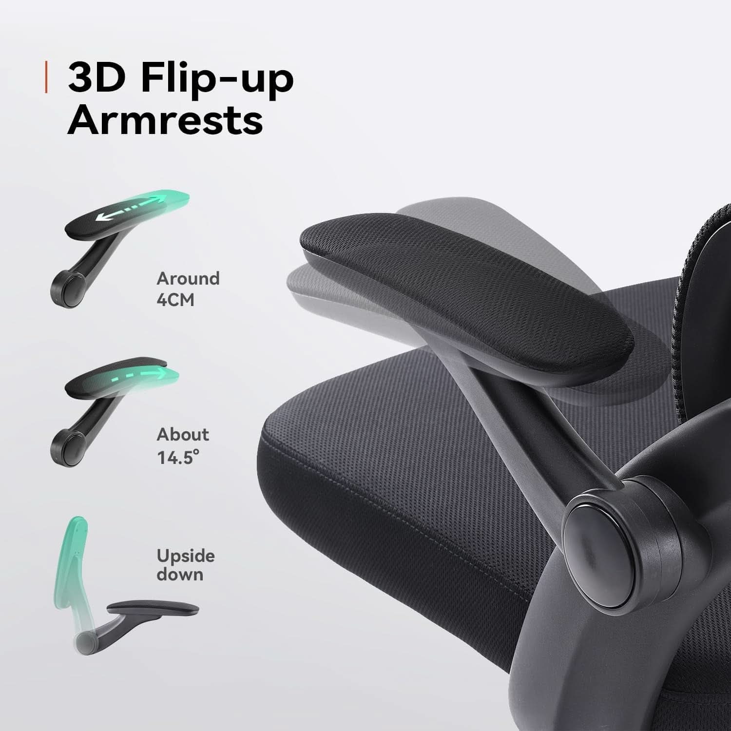 Ergonomic Mesh Office Chair Black With 3D Armrests