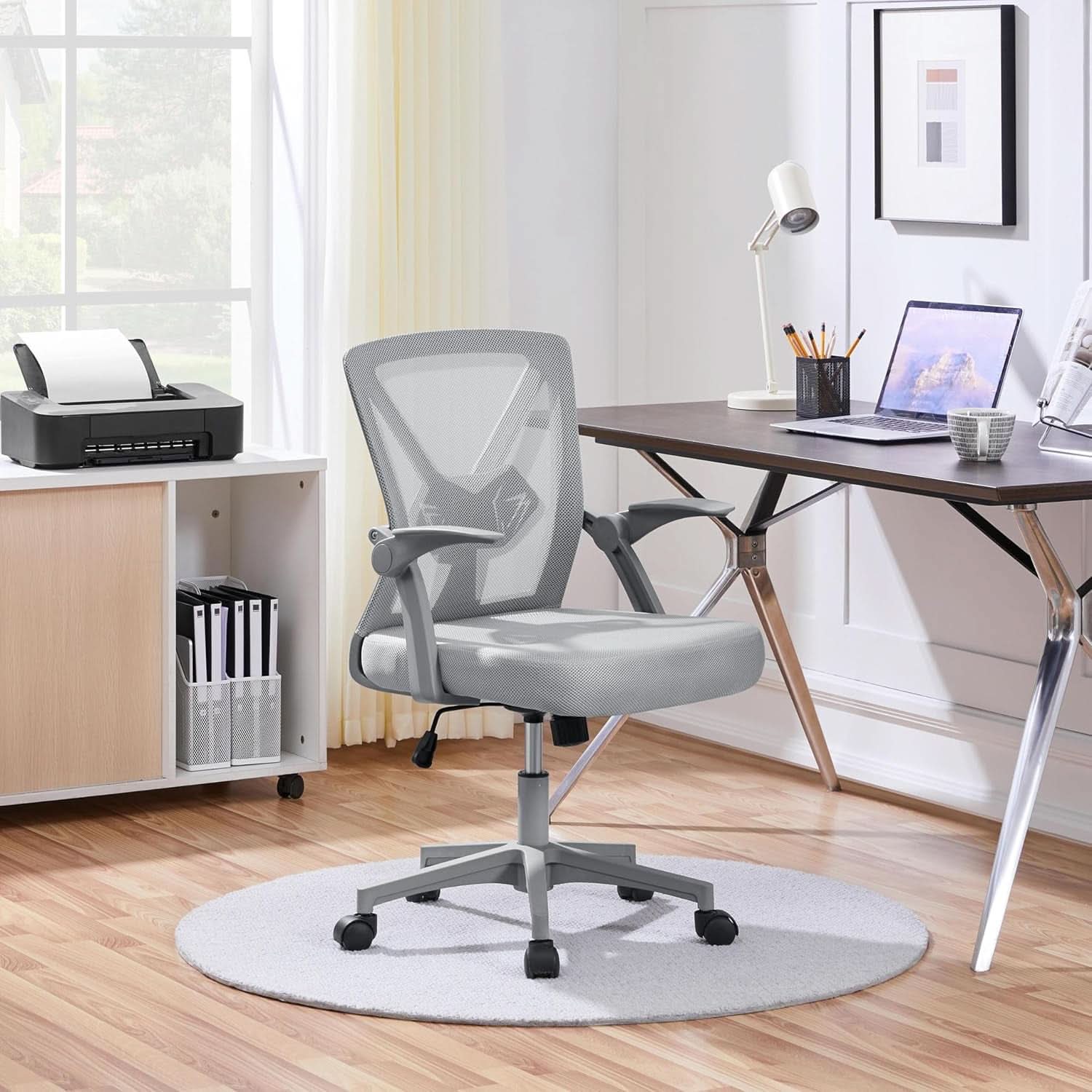 Ergonomic Mesh Office Chair Gray With Adjustable Height