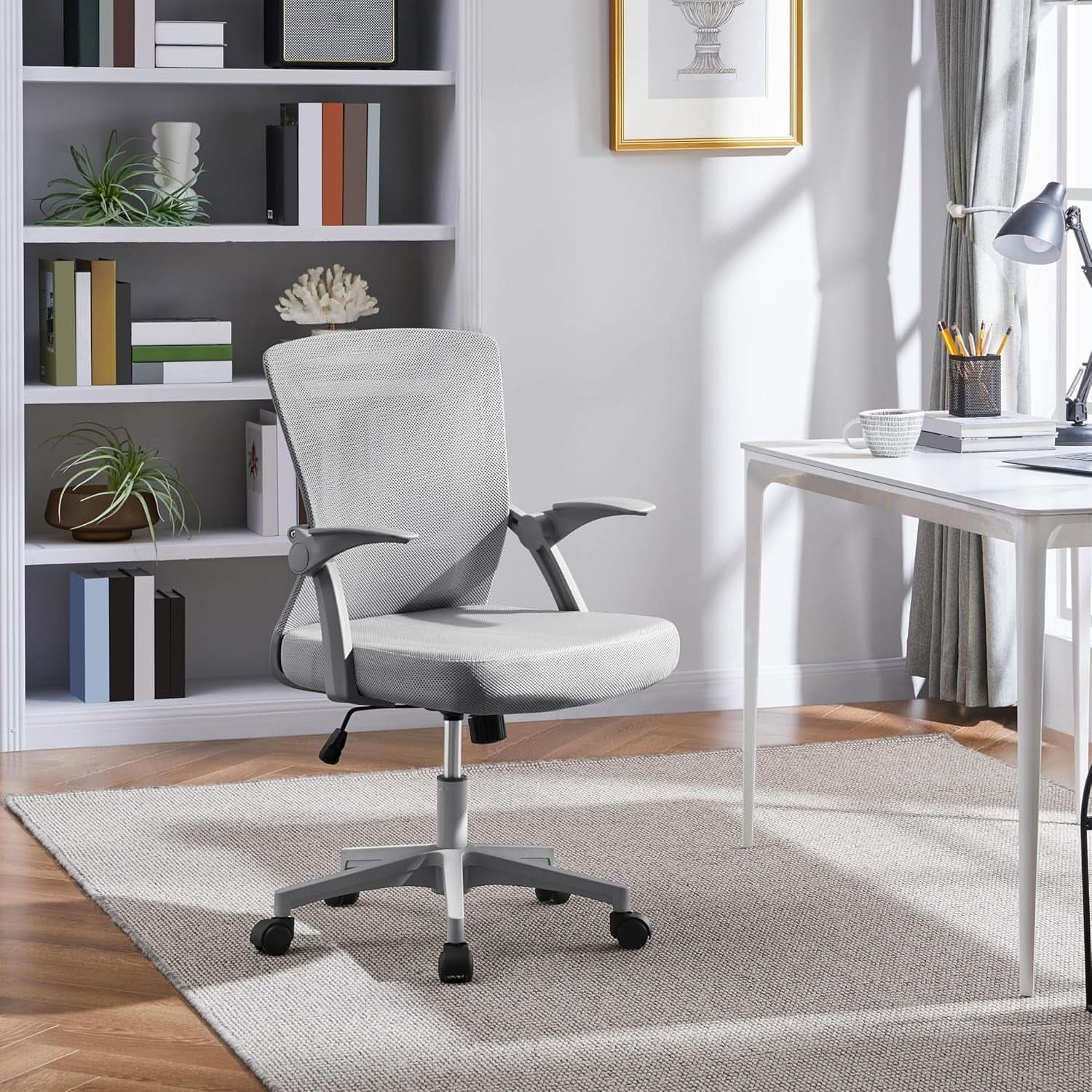 Ergonomic Mesh Office Chair Gray With Adjustable Height