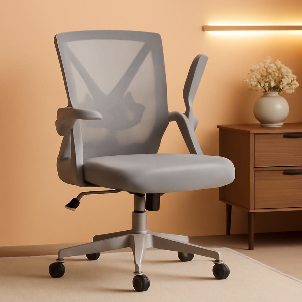 Ergonomic Mesh Office Chair Gray With Adjustable Height
