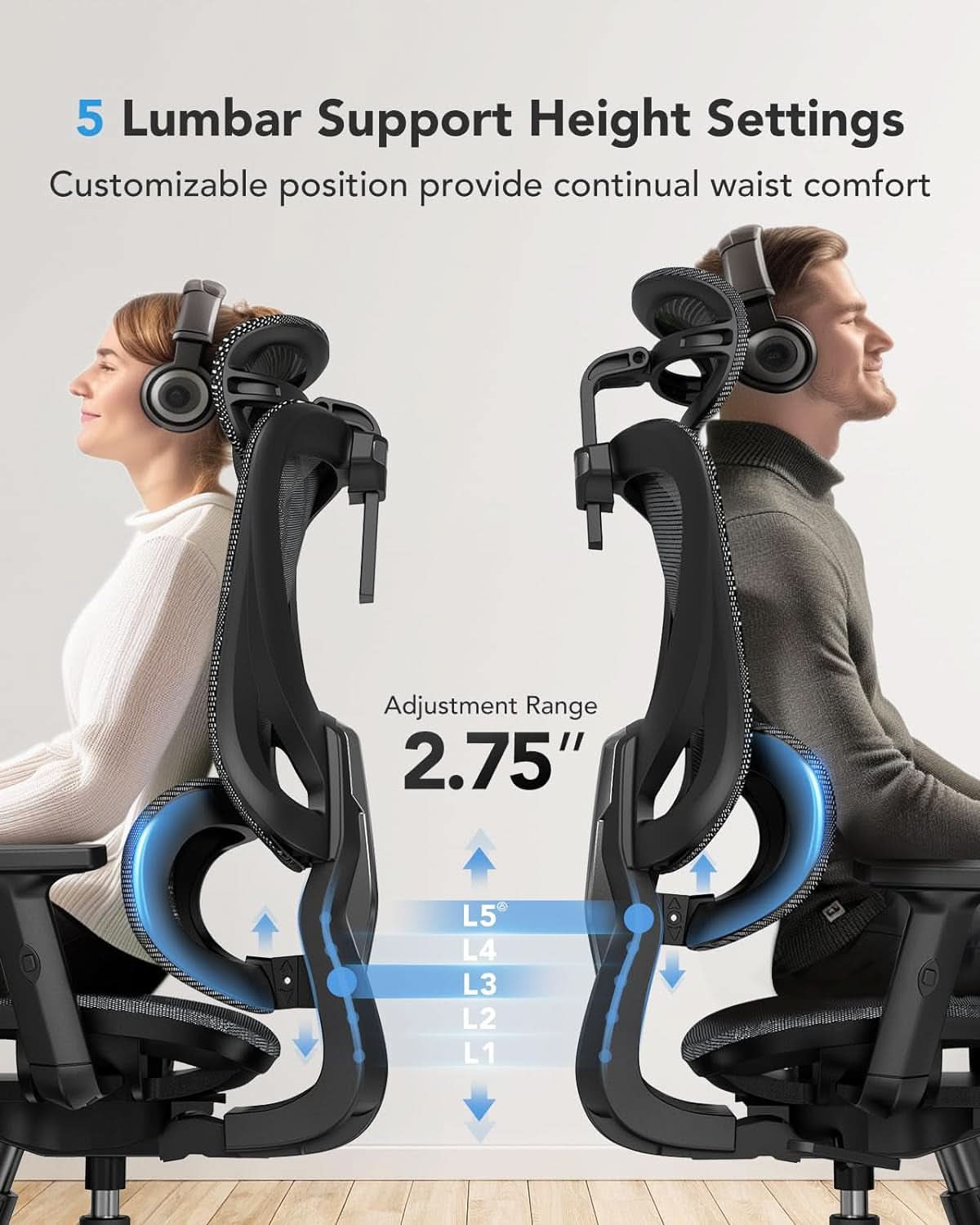 Ergonomic Mesh Office Chair High Back With Lumbar Support