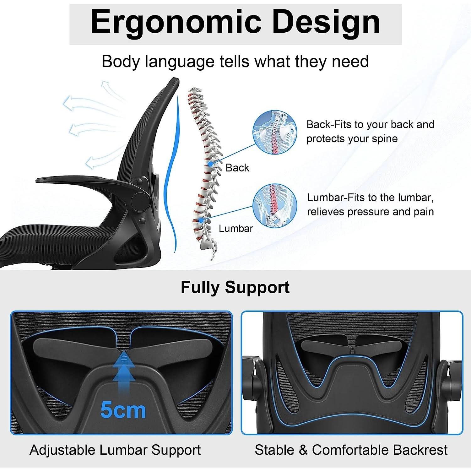 Ergonomic Mesh Office Chair With Adjustable Height