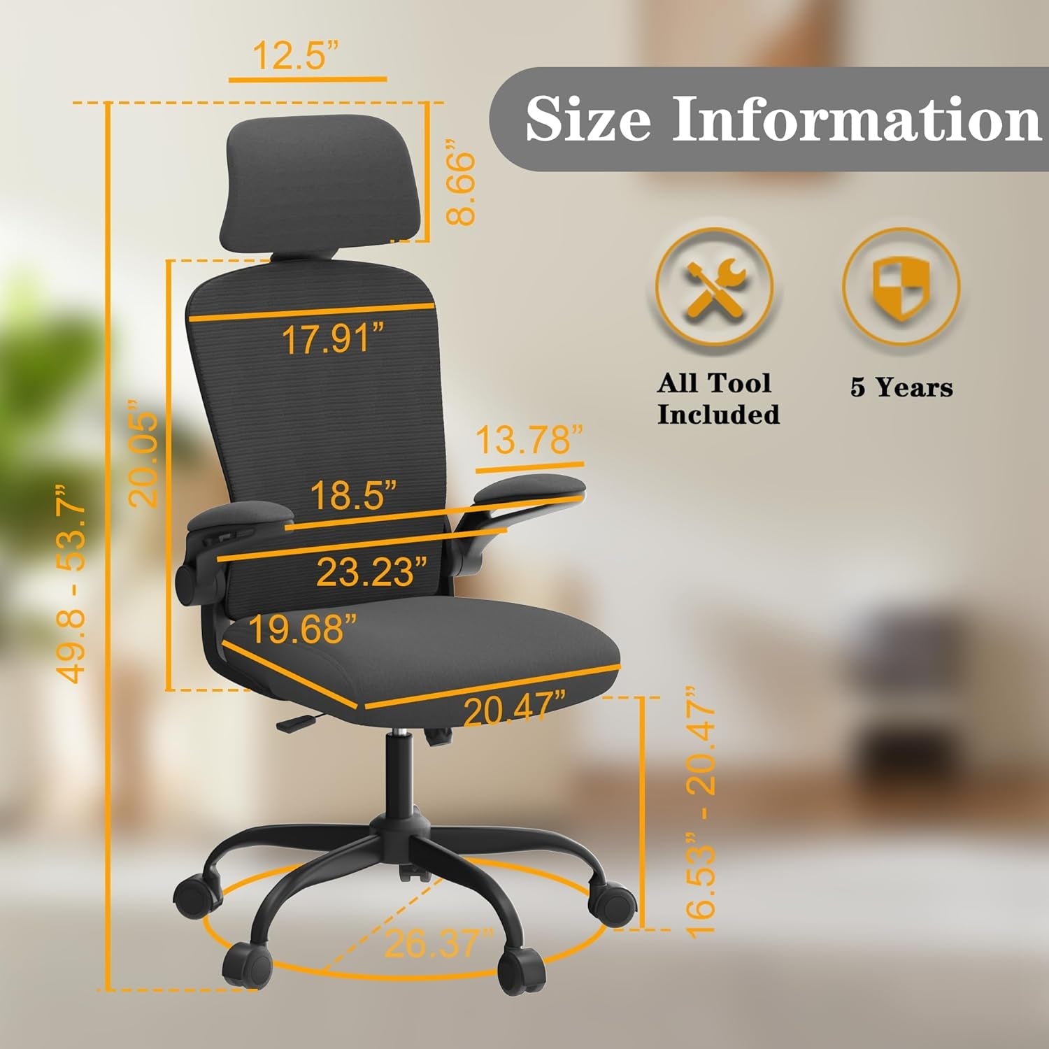 Ergonomic Mesh Office Chair With High Back And Adjustable Lumbar
